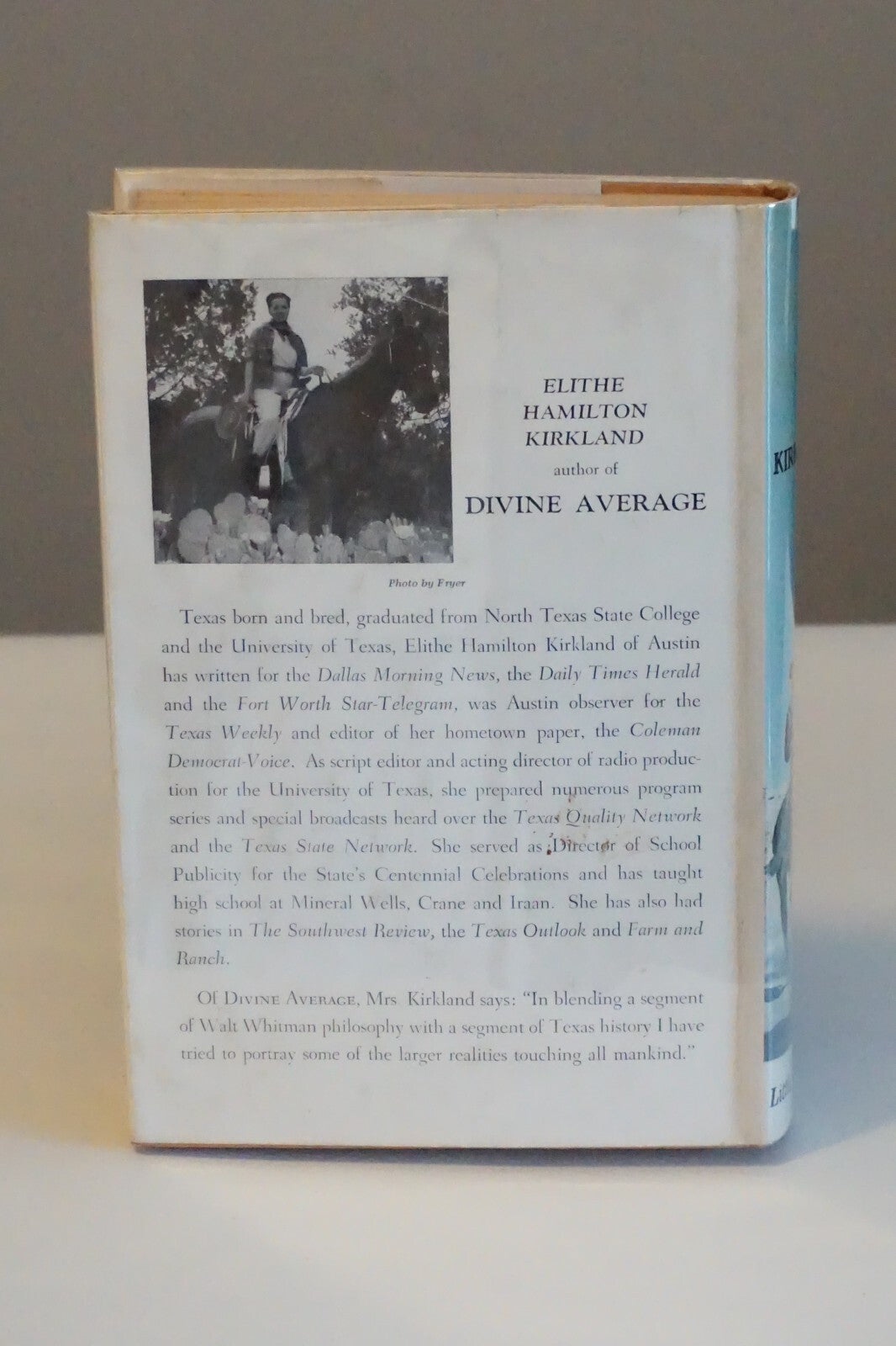 Divine Average by Elithe Hamilton Kirkland 1952 1st Edition HC DJ