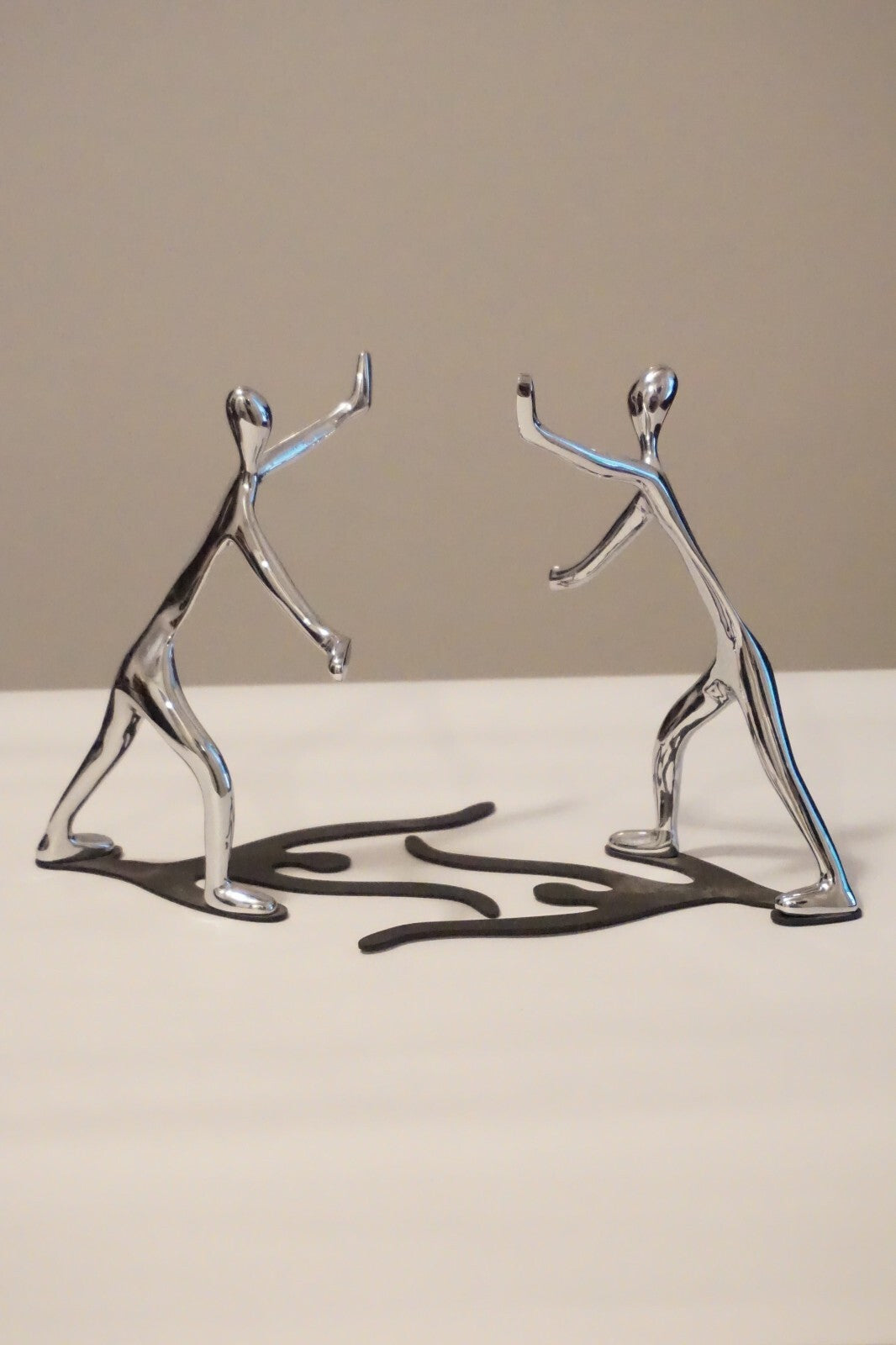 Mukul Goyal Design Modernist Sculpture Chrome Bookends