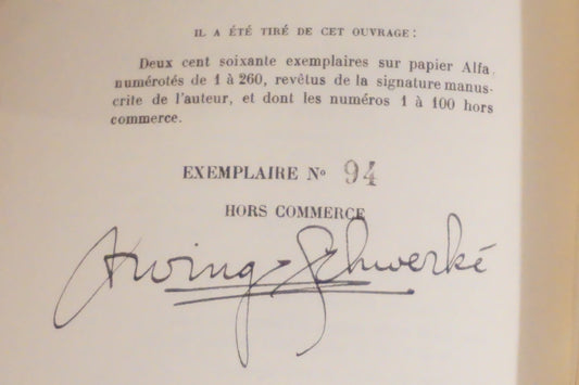 Alexandre Tansman by Irving Schwerke 1931 Softcover French - Signed Limited