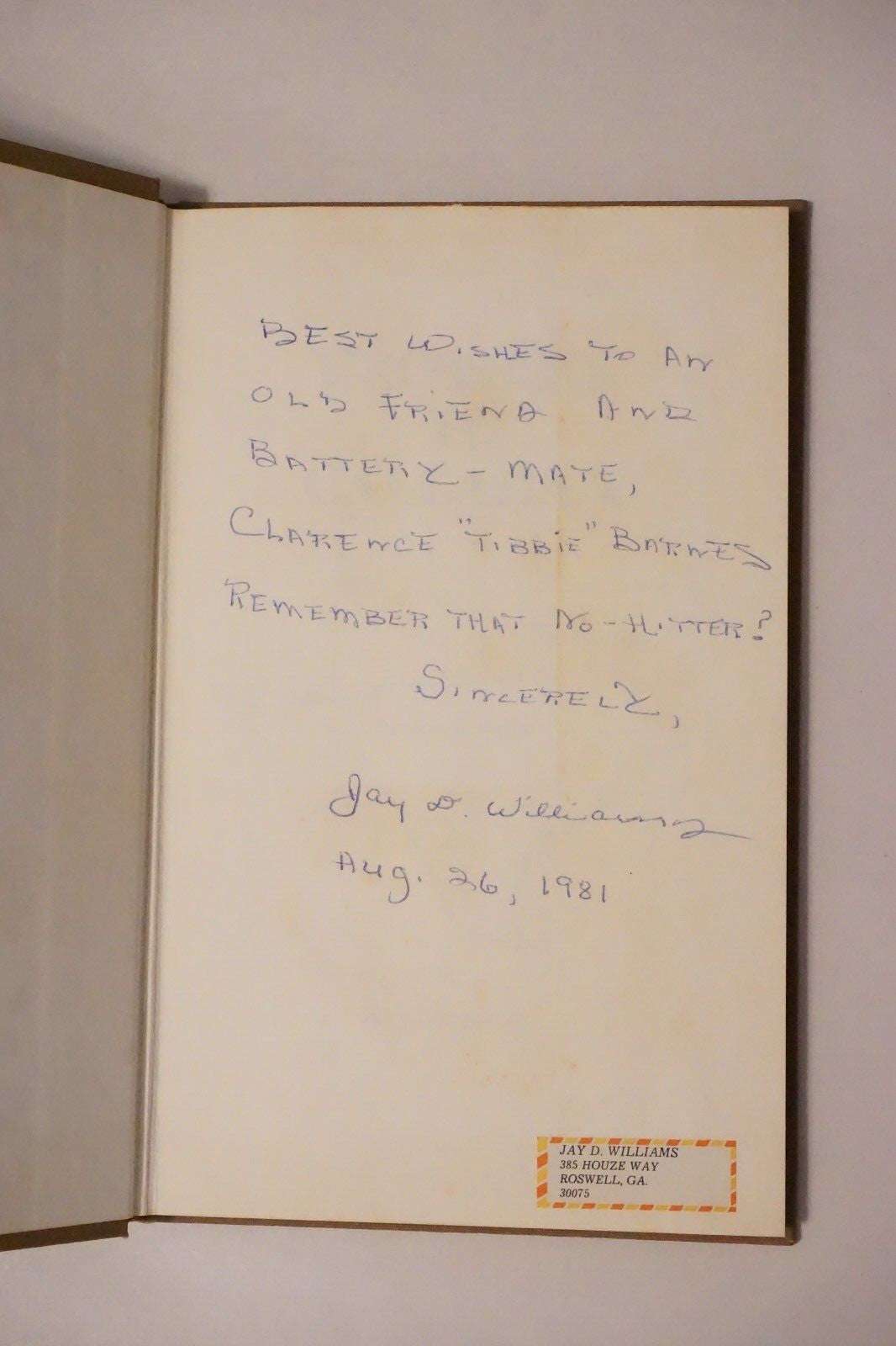 Crossties To Callahan by Jay D. Williams 1981 Signed Hardcover