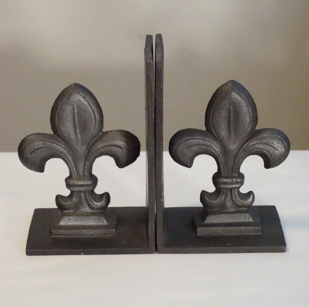 Pair of Metal Fleur-de-Lis Bookends