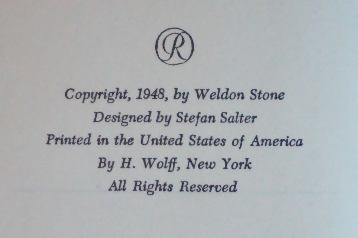 Devil Take a Whittler by Weldon Stone 1948 Signed HC DJ