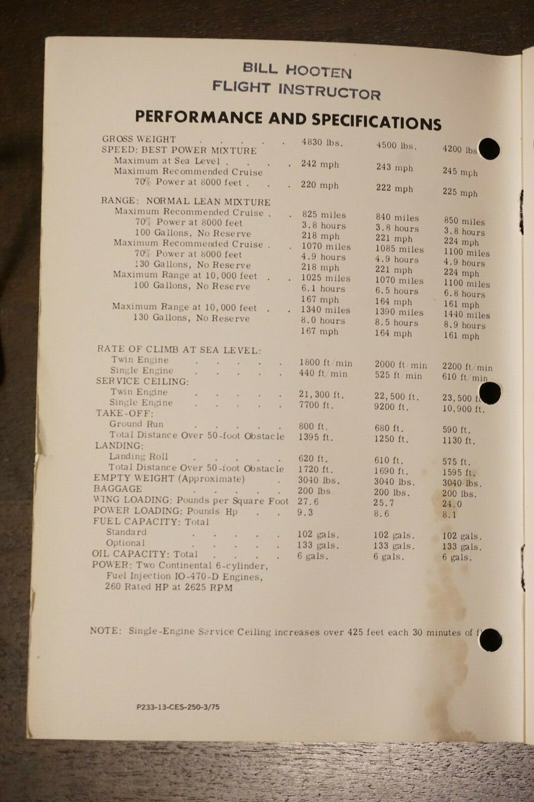 Cessna Model 301F Owners Manual 1961