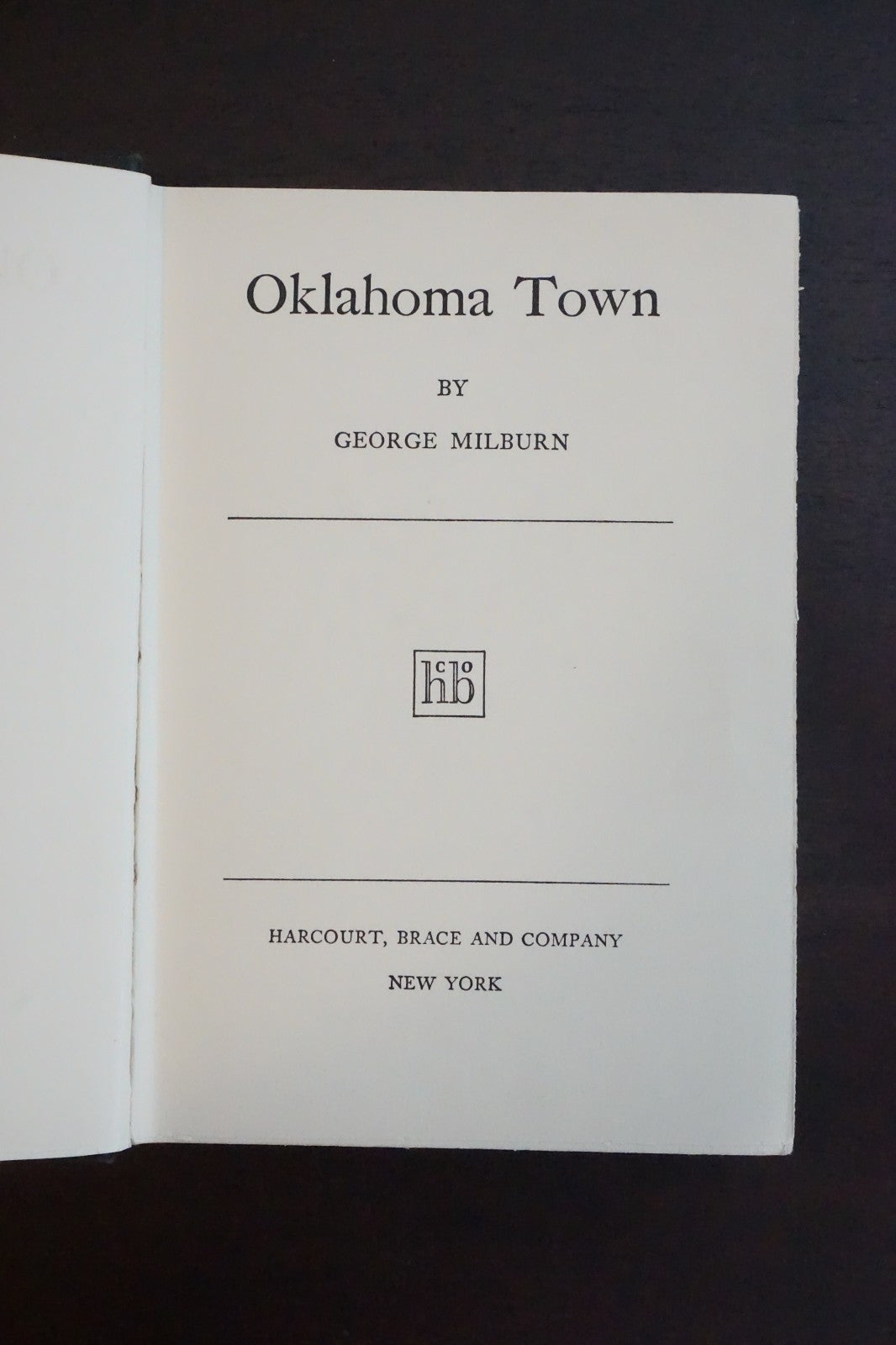 Oklahoma Town by George Milburn 1931 1st Edition HC DJ