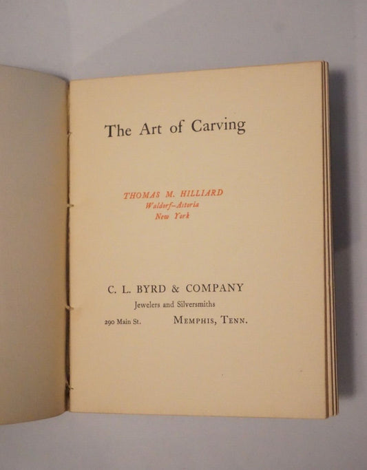 The Art of Carving by Thomas M. Hilliard 1899 Softcover