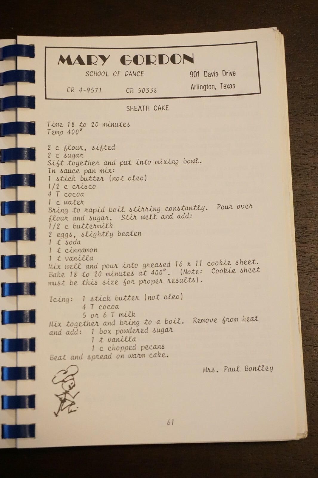 Vintage St Maria Goretti School Cookbook Arlington Texas 1960's Spiralbound