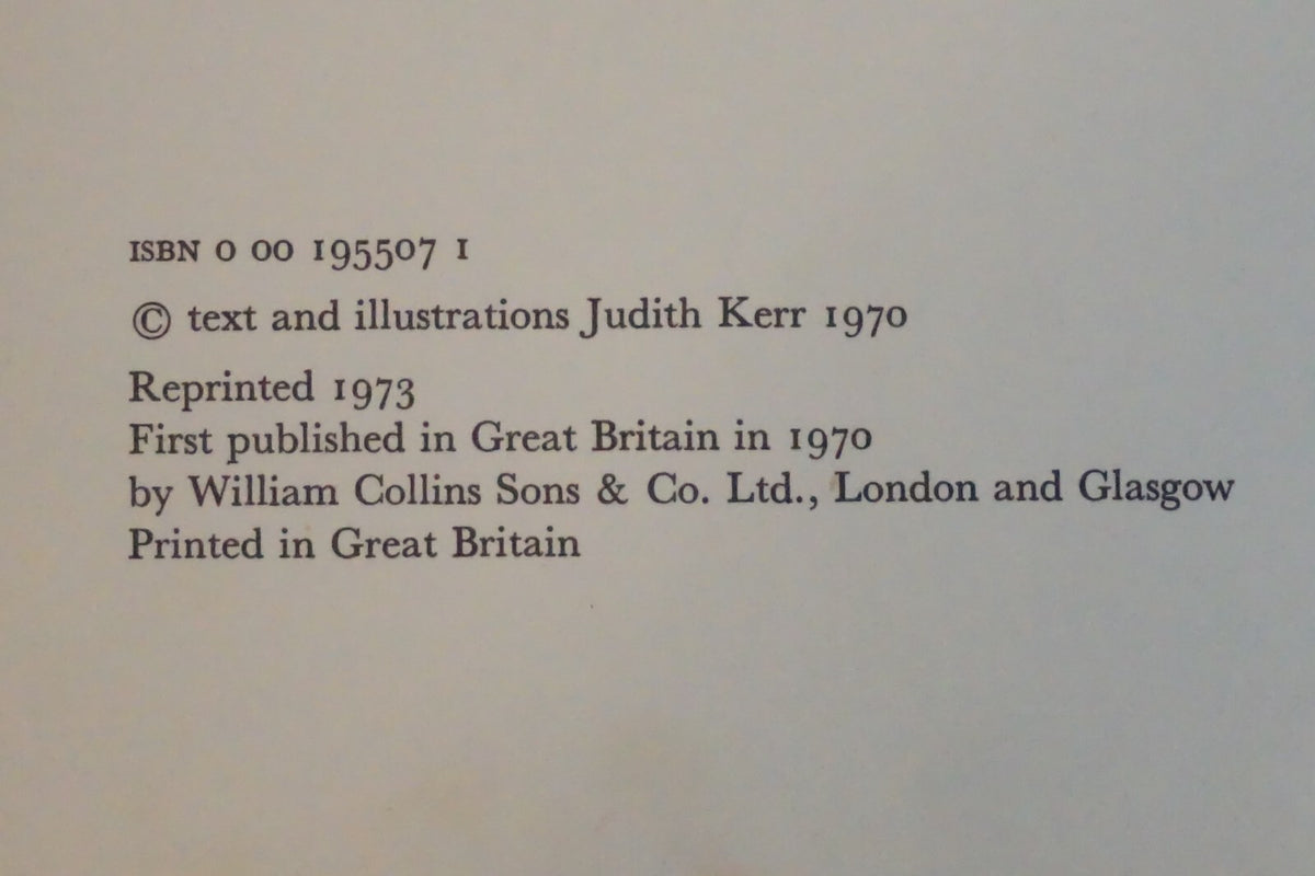 Rare Copy of Mog The Forgetful Cat by Judith Kerr 1973 Collins of London