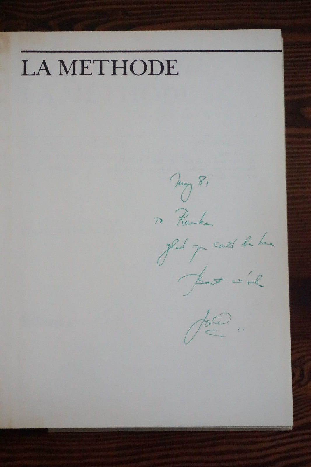 La Methode by Jacques Pepin 1979 Signed HC DJ