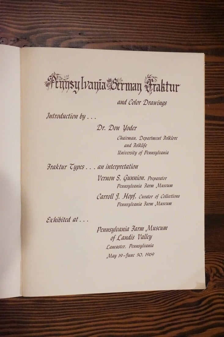 Pennsylvania German Fraktur Color Drawings 1969 Landis Valley Catalog