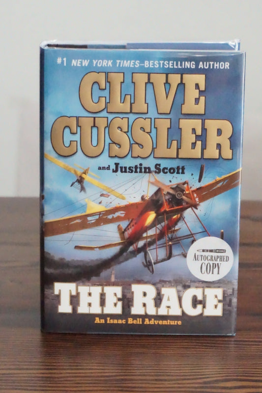 The Race by Clive Cussler Justin Scott 2011 Signed First Ed Isaac Bell HC DJ