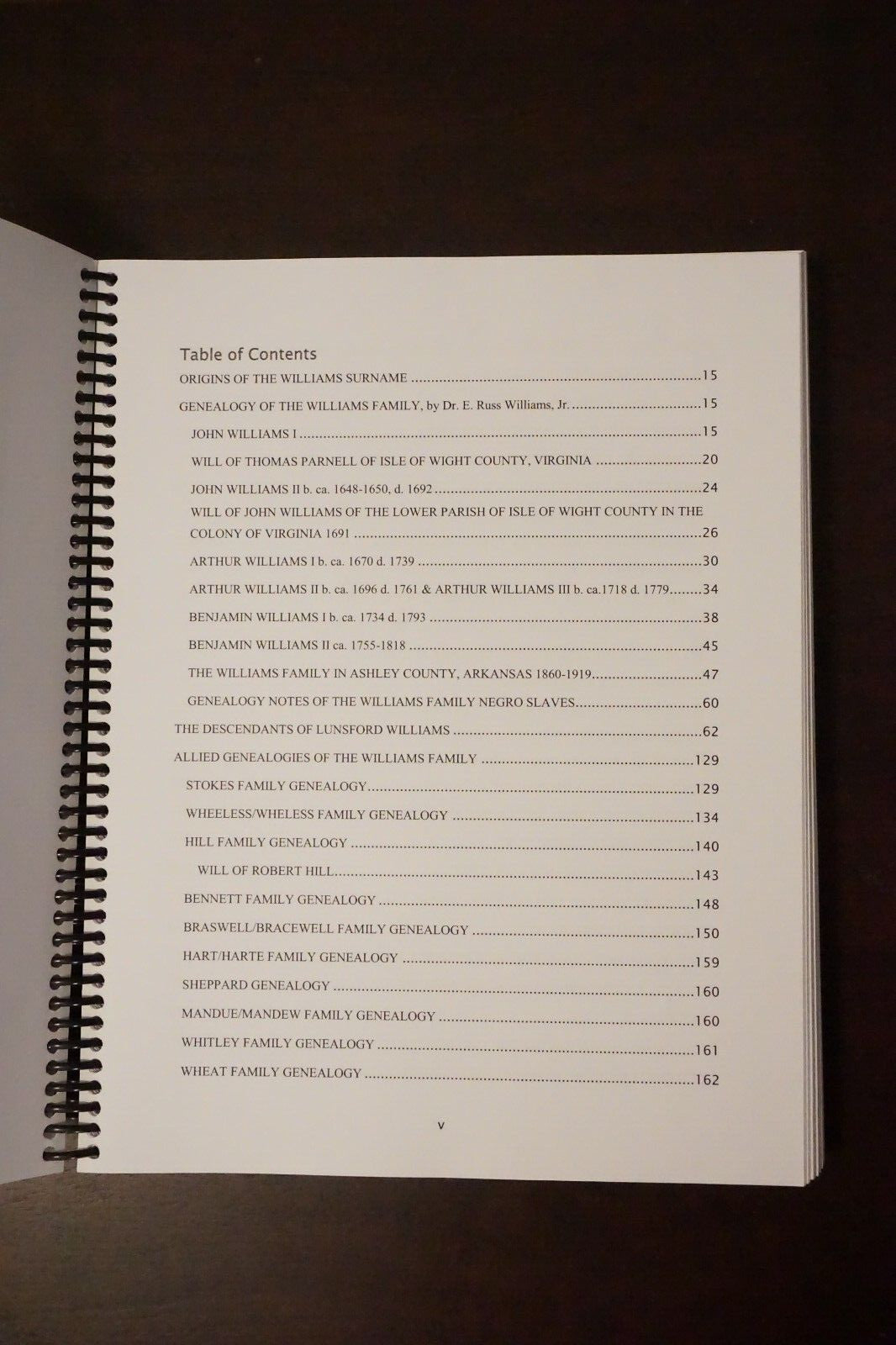 The William Lunsford Williams Family Genealogy by Terry W. Perritt 2012 Spiral