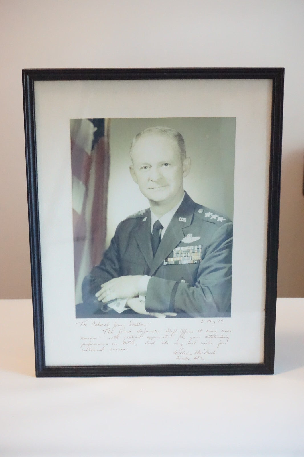 Framed and Signed Photo of General William McBride 1974