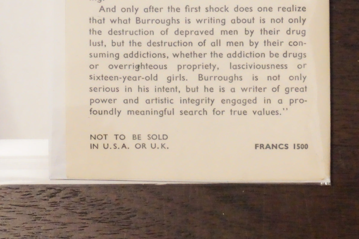 The Naked Lunch by William Burroughs- The Olympia Press 1959 DJ
