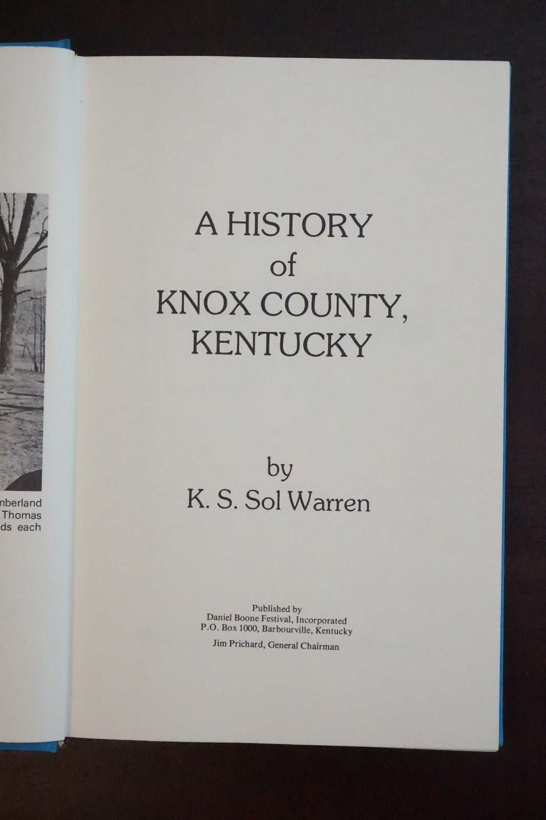 A History of Knox County, Kentucky by K.S. Sol Warren 1976 Signed HC DJ