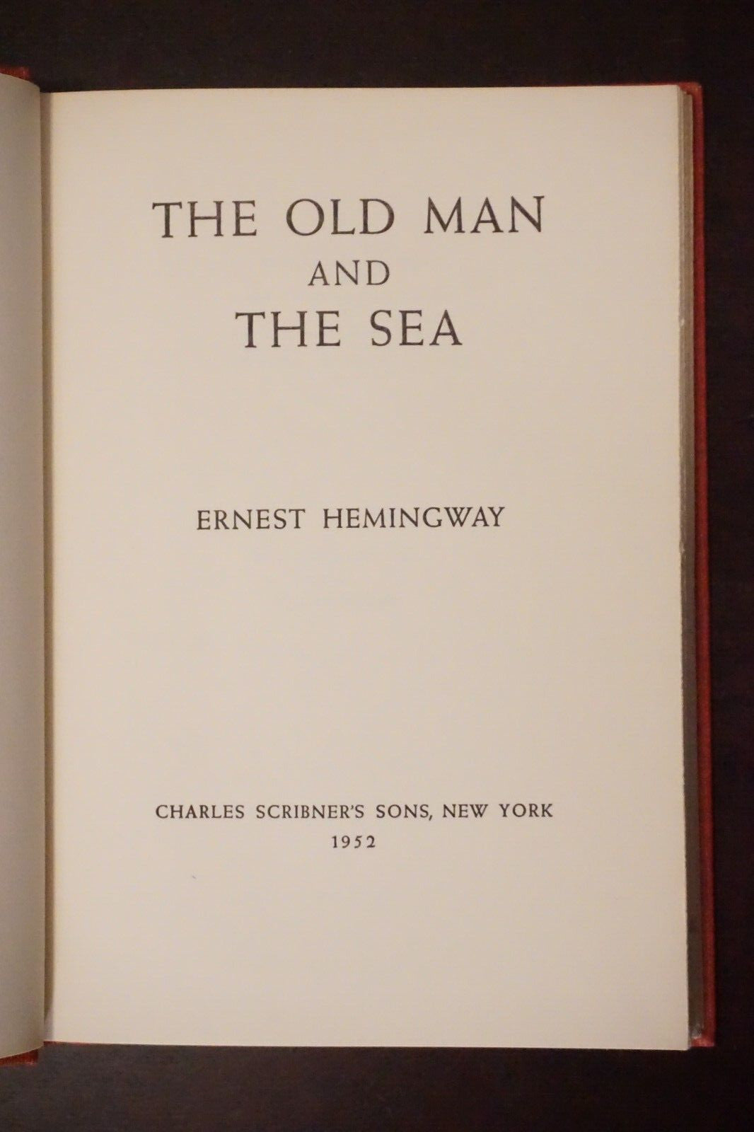 The Old Man and The Sea by Ernest Hemingway 1952 HC DJ BOM "W"