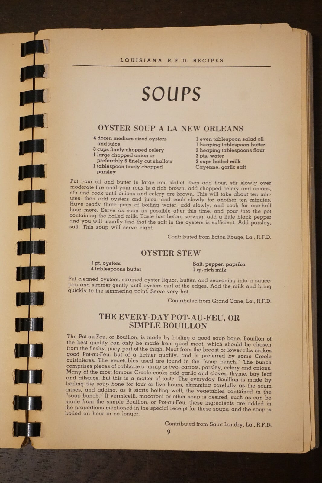 Rare Louisiana RFD Recipes Cookbook 1956 Spiralbound Creole