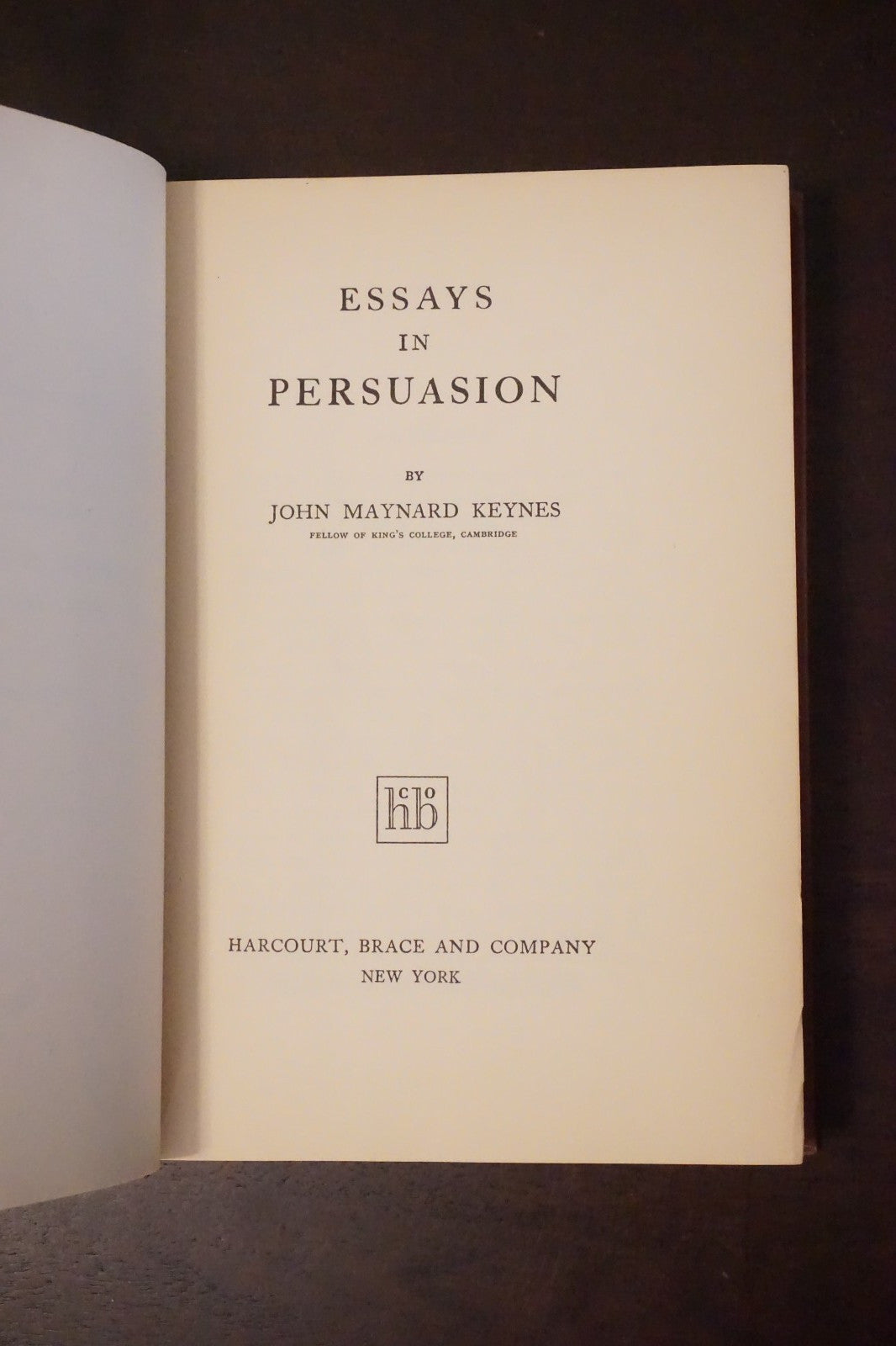Essays In Persuasion by John Maynard Keynes 1932 HC DJ