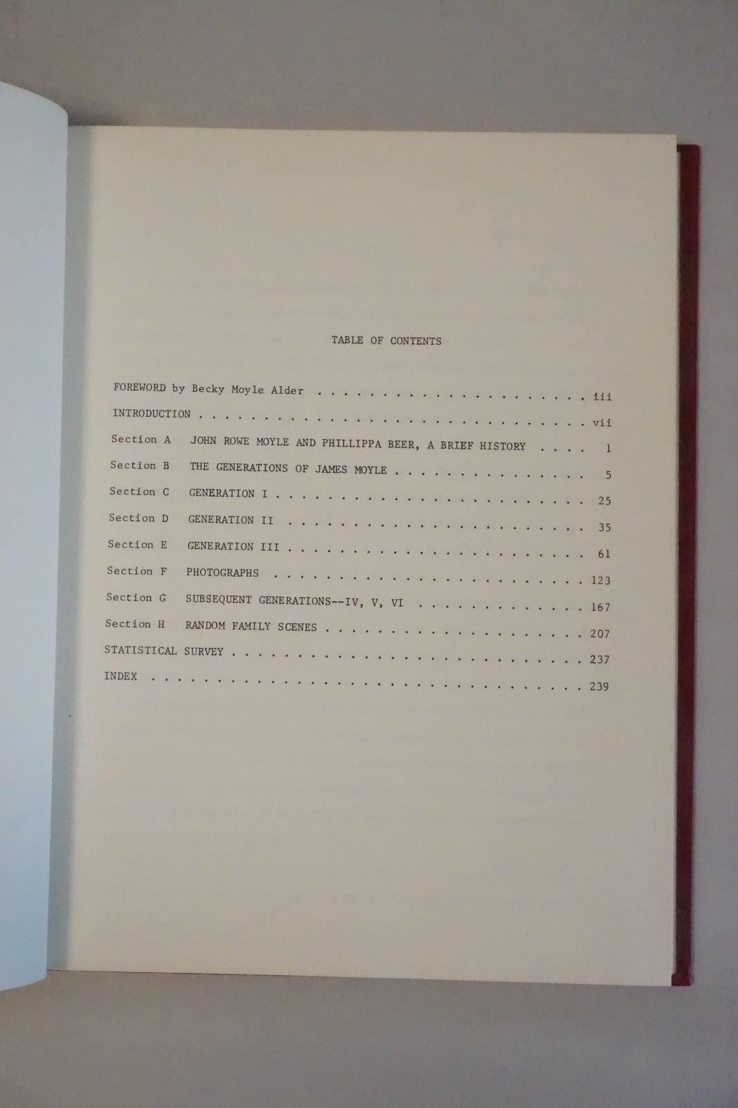 Generations of James Moyle by Evelyn Moyle Nelson 1976 HC