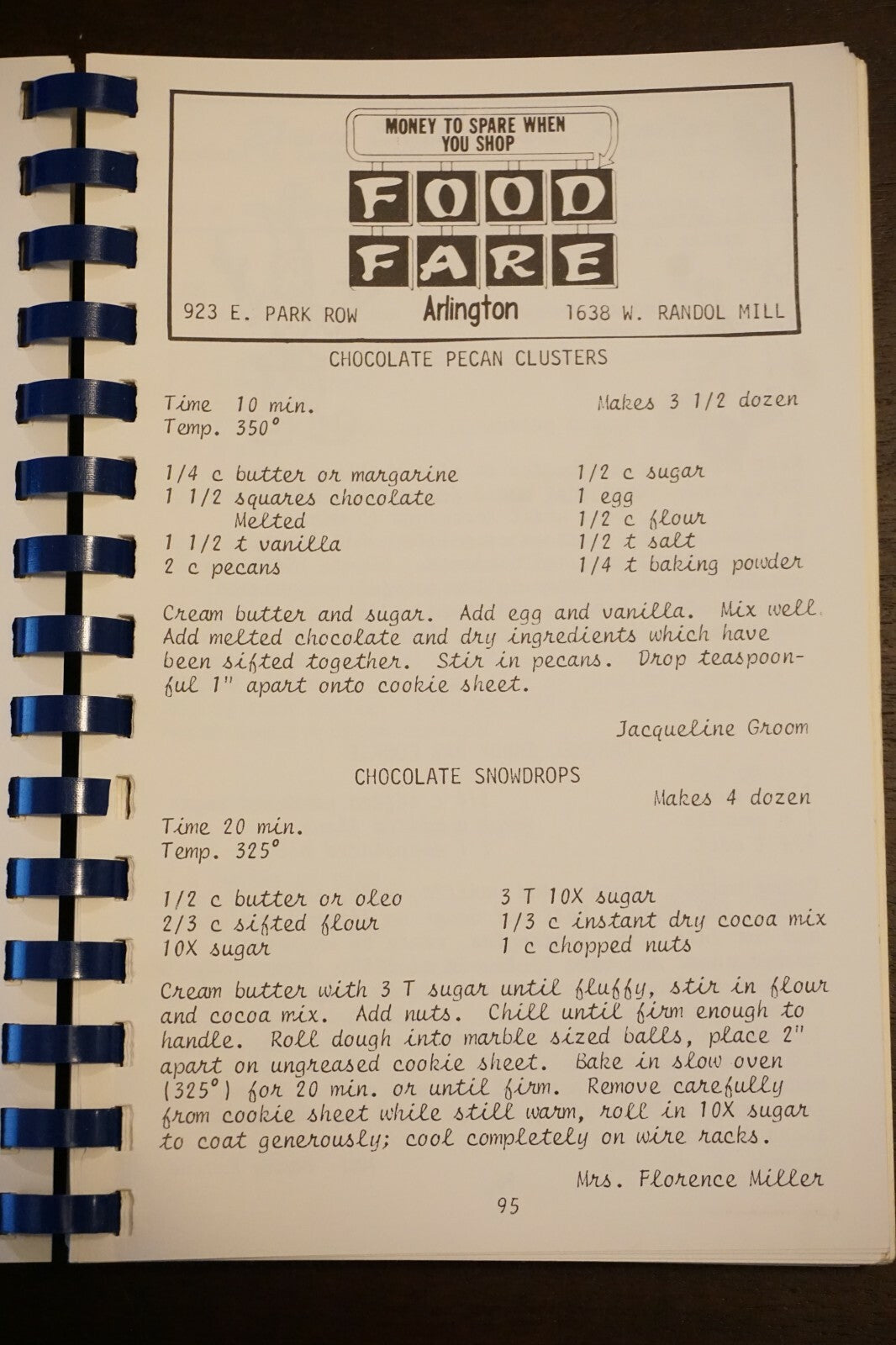 Vintage St Maria Goretti School Cookbook Arlington Texas 1960's Spiralbound