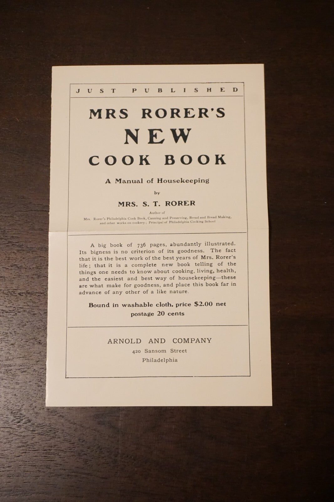 Canning and Preserving by Mrs. S. T. Rorer 1887 Hardcover with Dust Jacket