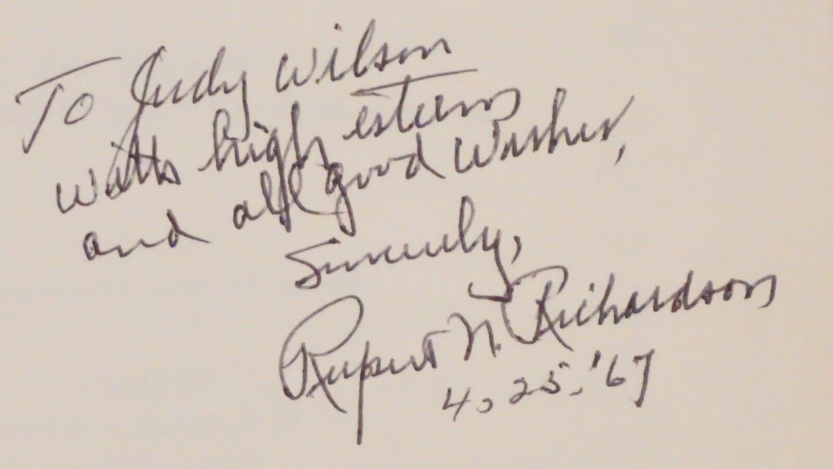 Famous Are Thy Halls by Rupert Norval Richardson 1964 HC DJ Signed