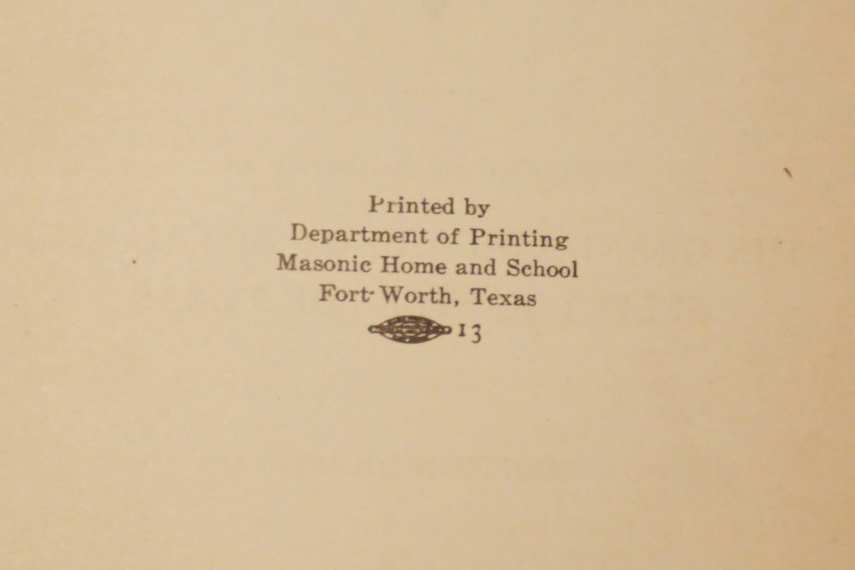 Texas Chapter and Council Monitor Masonic Book Hardcover 1941