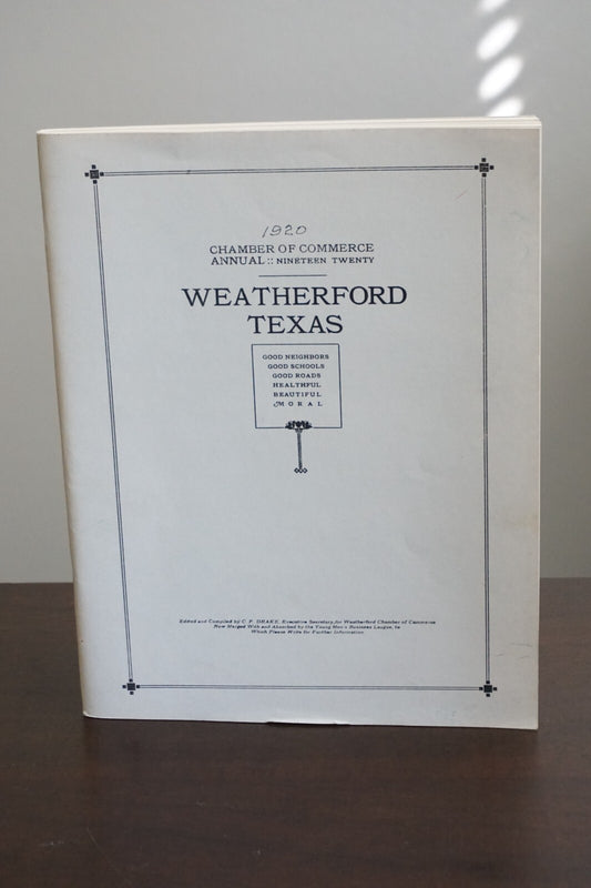 Weatherford, Texas Chamber of Commerce 1920 Annual