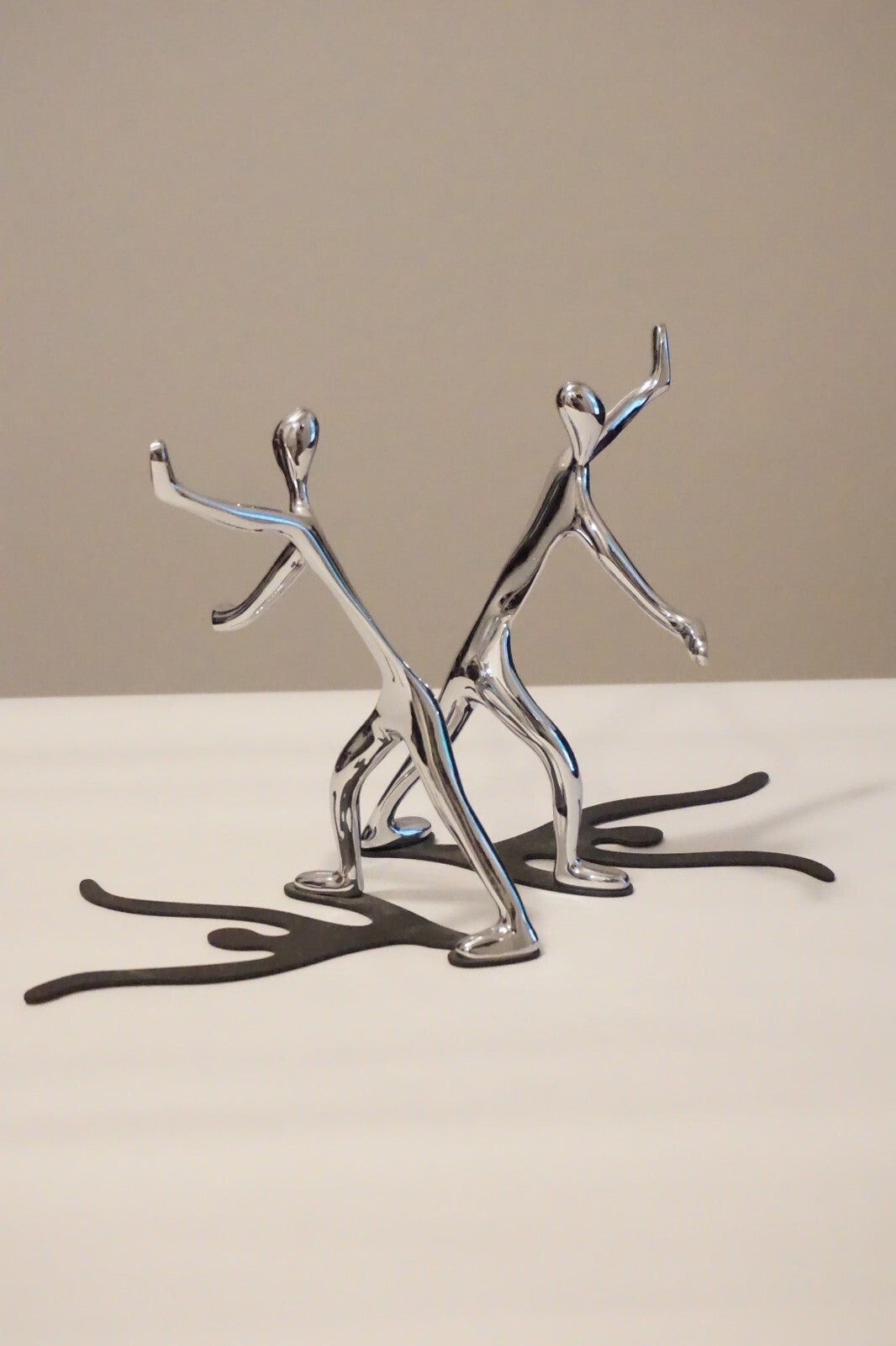 Mukul Goyal Design Modernist Sculpture Chrome Bookends