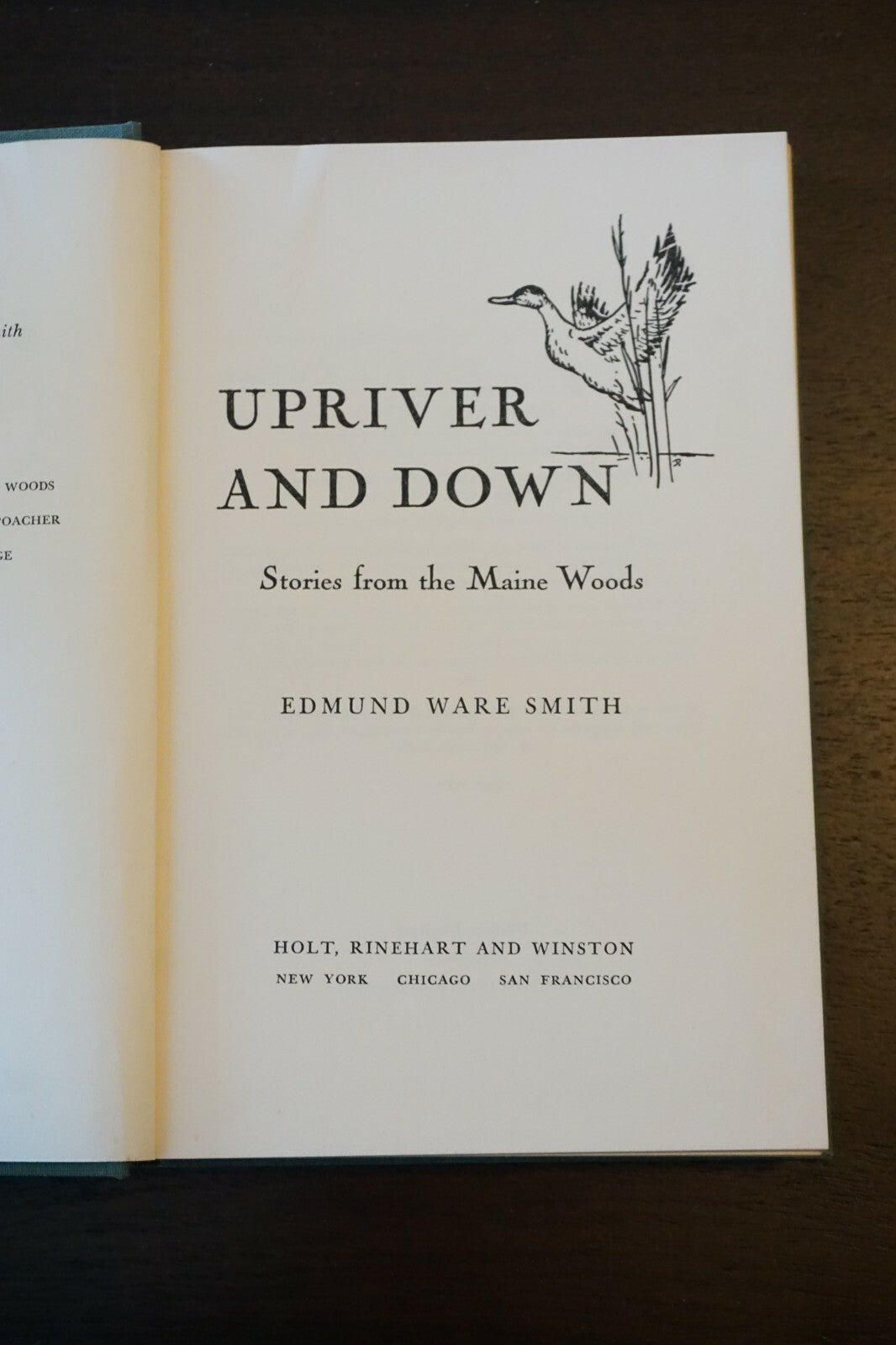 Upriver and Down: Stories from the Maine Woods by Edmund Ware Smith 1965 HC 1st