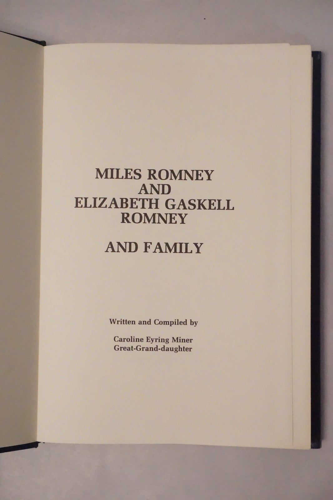 Miles Romney and Elizabeth Gaskell Romney and Family 1978 HC