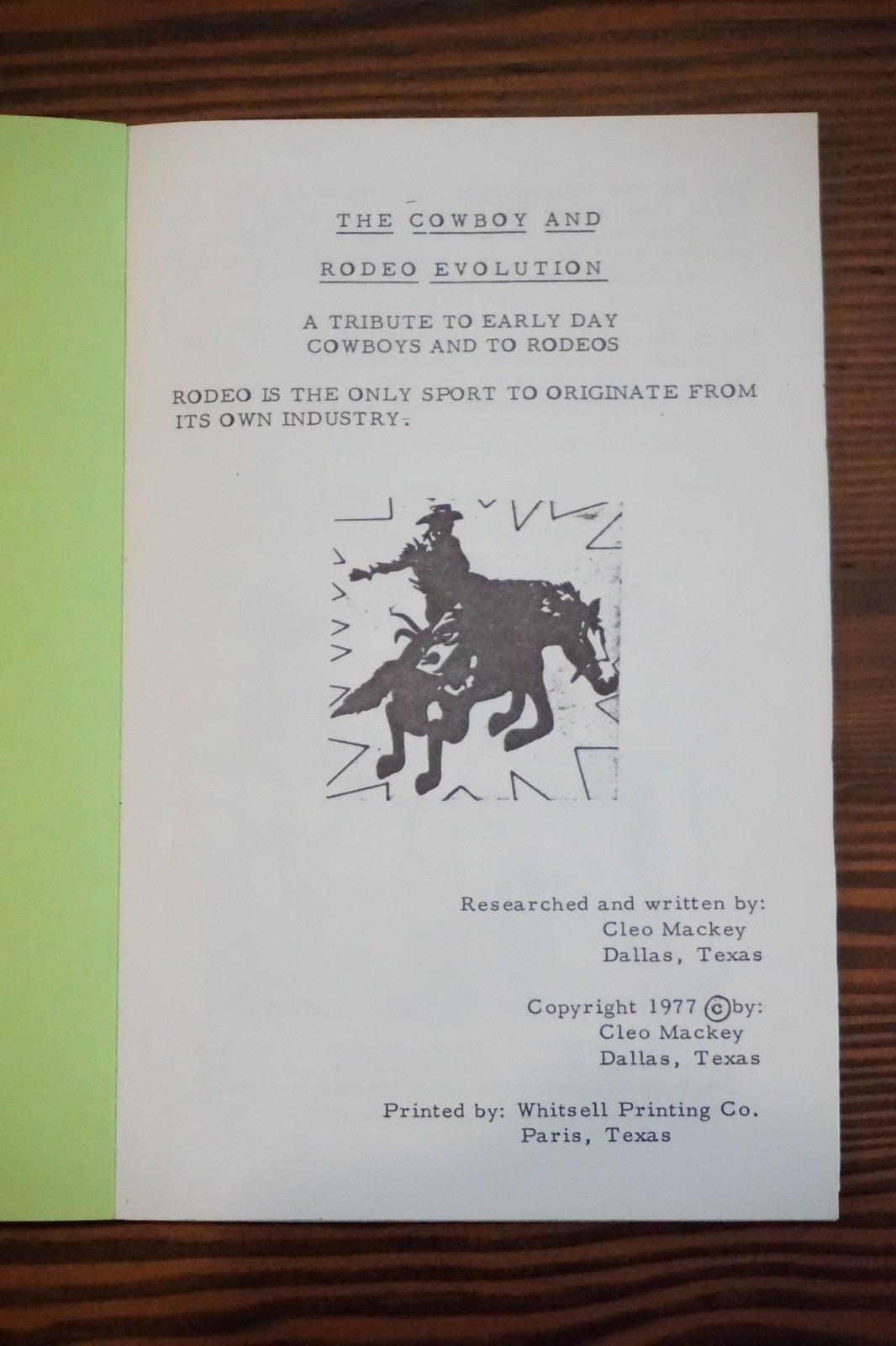 Cowboy and Rodeo Evolution: One of Three by Cleo Mackey