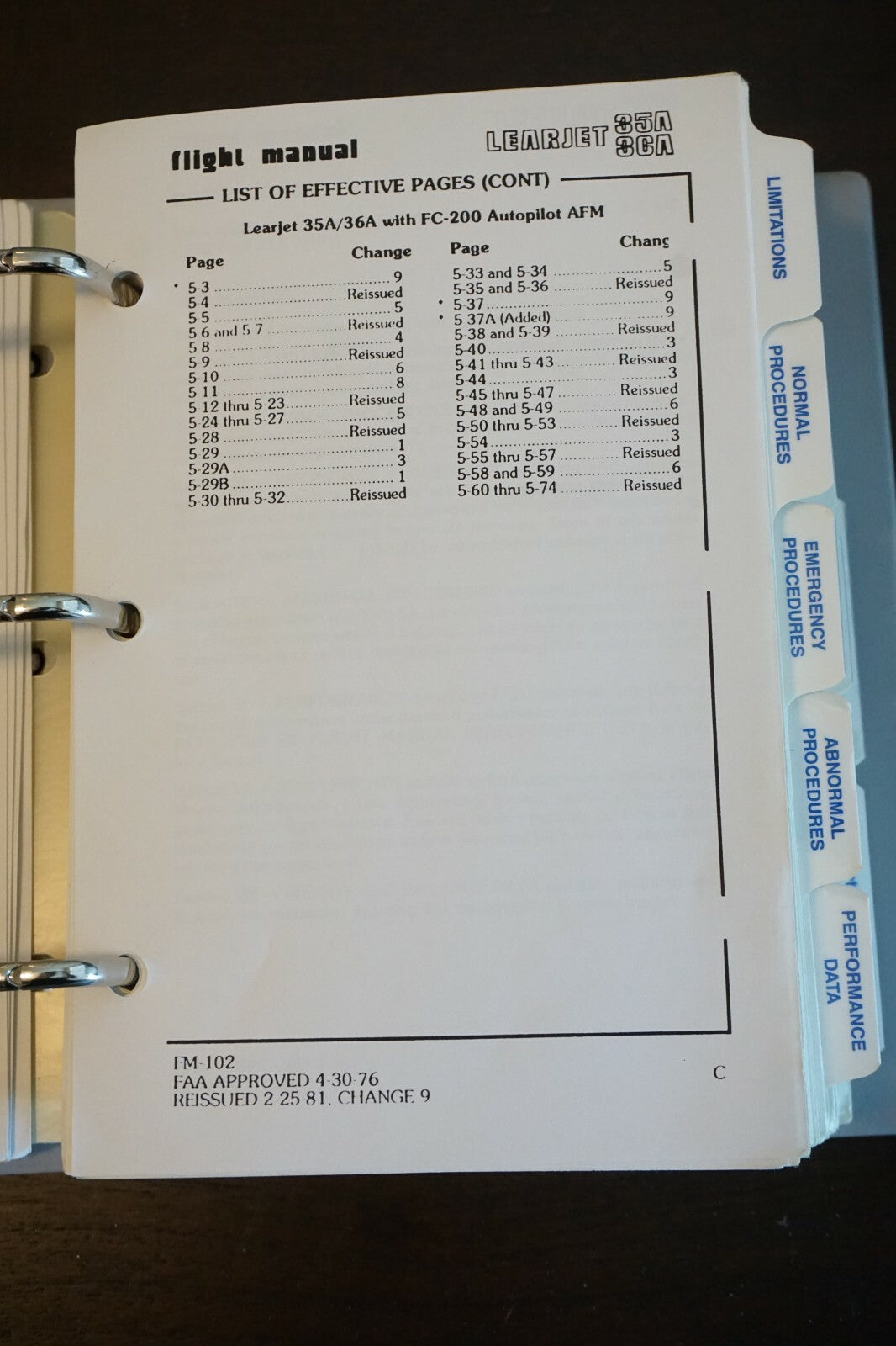 SimuFlite Gates Learjet 35A 36A Flight Manual