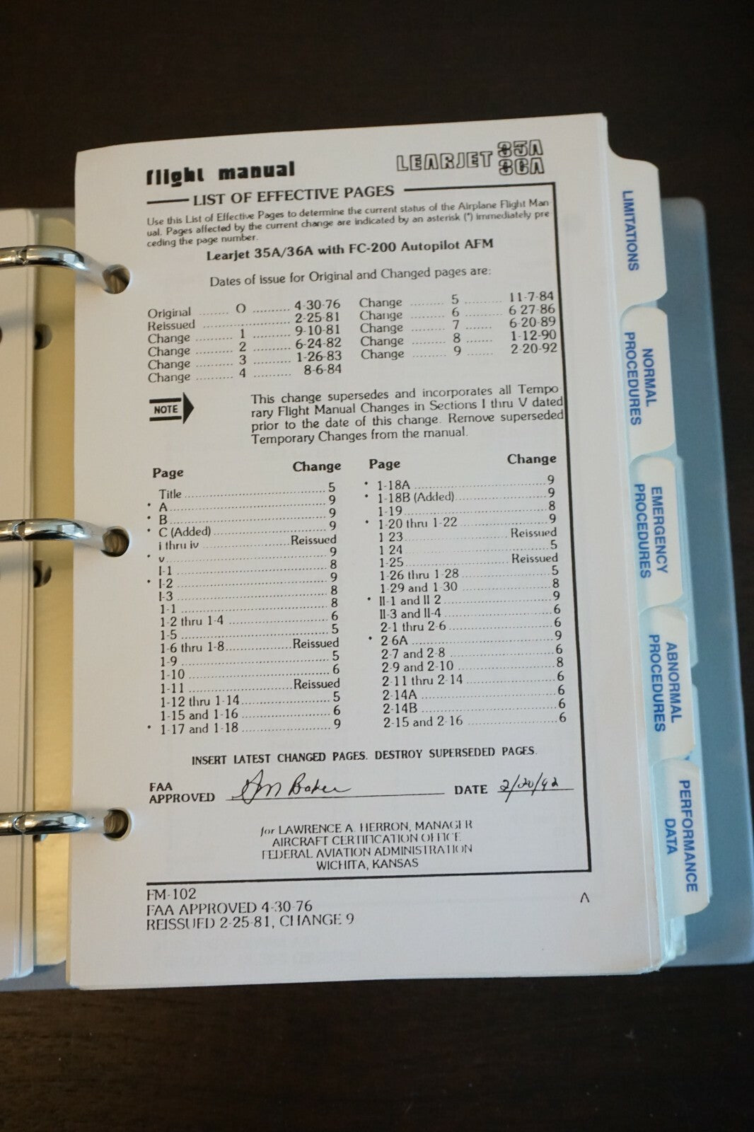 SimuFlite Gates Learjet 35A 36A Flight Manual
