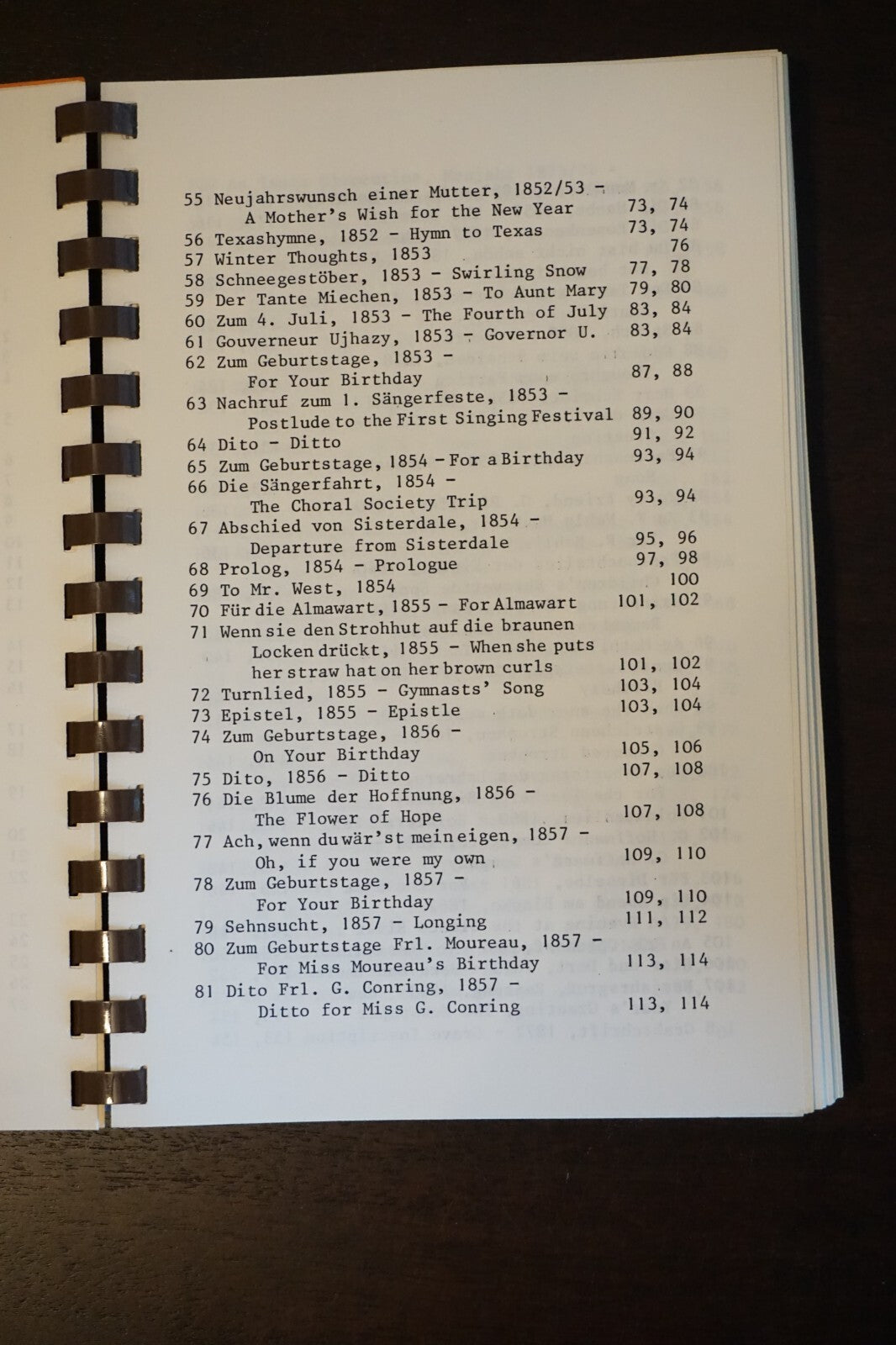 Verses and Songs of Texas by F. Hermann Seele 1984 Spiralbound