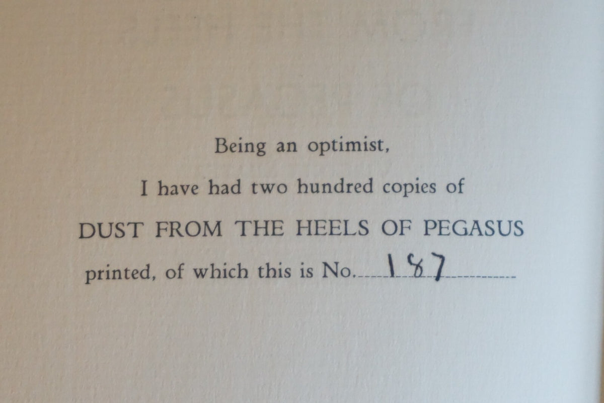 Dust From The Heels of Pegasus by Virginia Spates 1934 Number 187 of 200