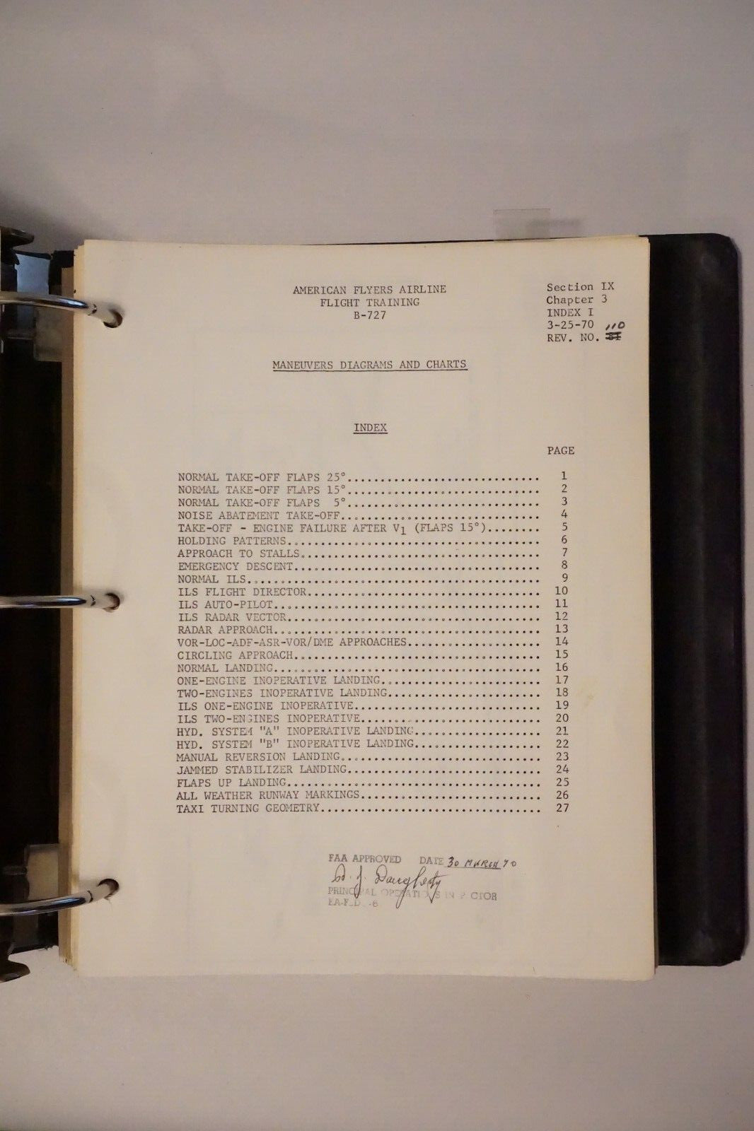 Boeing 727 & Douglas D-8 Flight Training Manuals - American Flyers Airlines 1968
