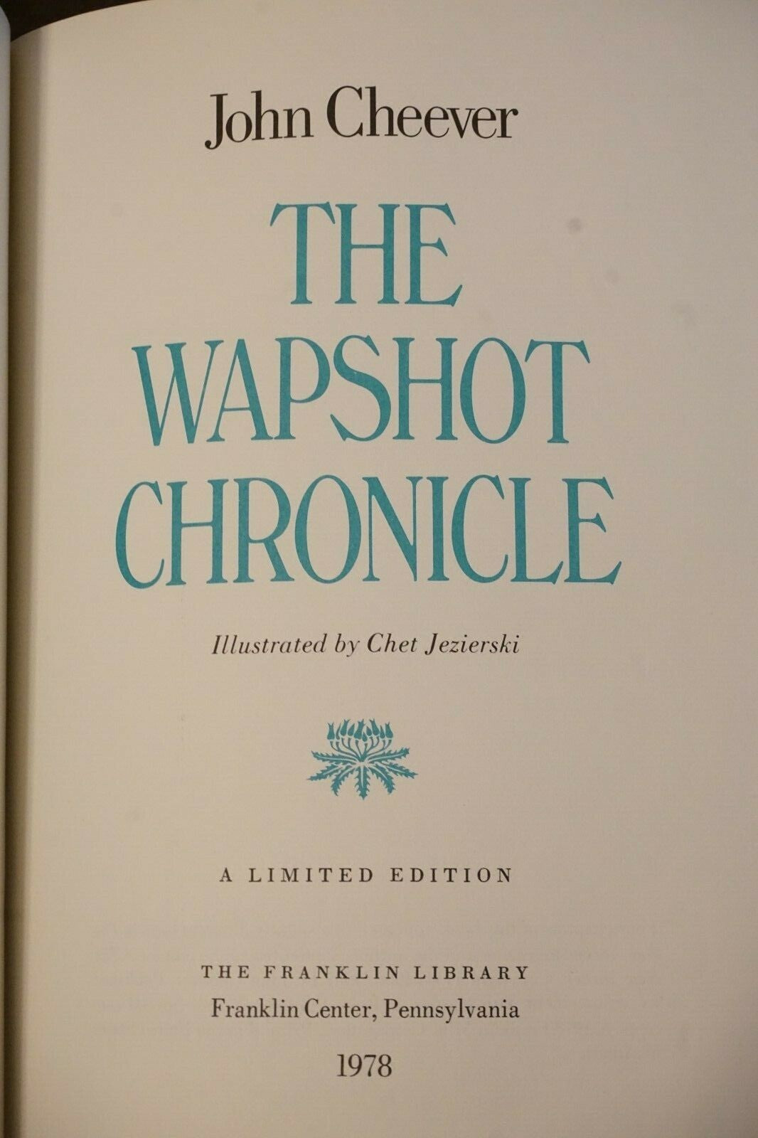 The Wapshot Chronicle by John Cheever Franklin Library 1978 Leather Signed
