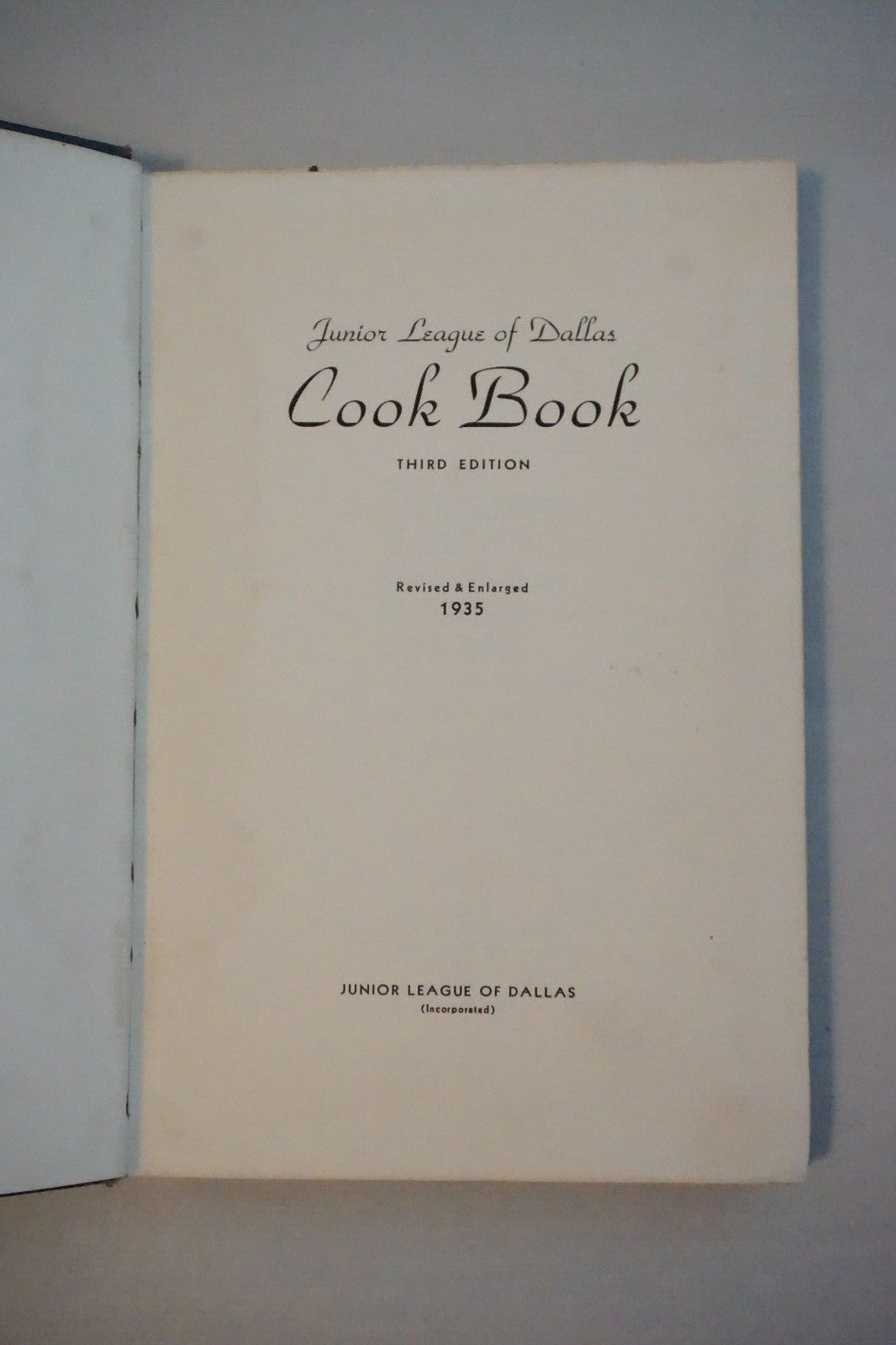 Junior League of Dallas, Texas 3rd Edition Cookbook 1935 Hardcover