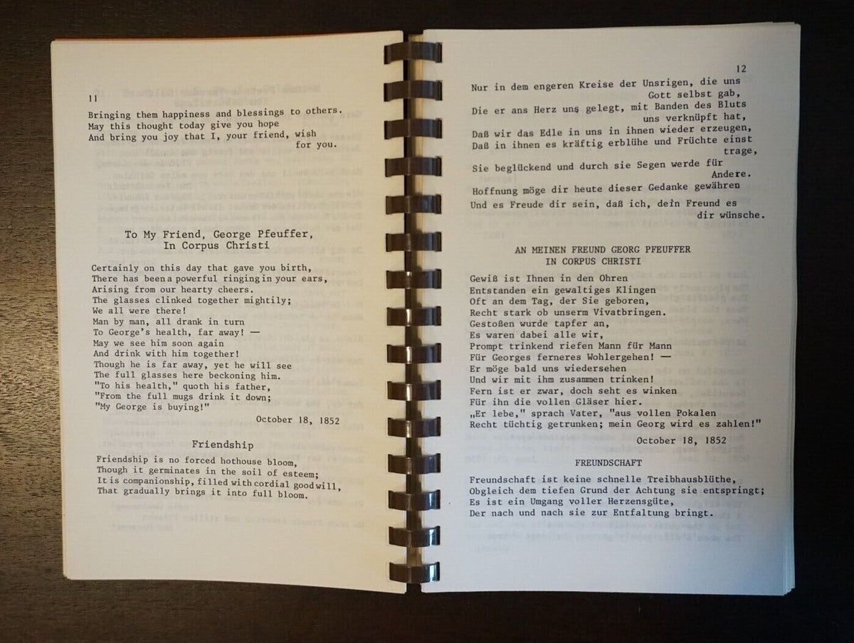 Verses and Songs of Texas by F. Hermann Seele 1984 Spiralbound