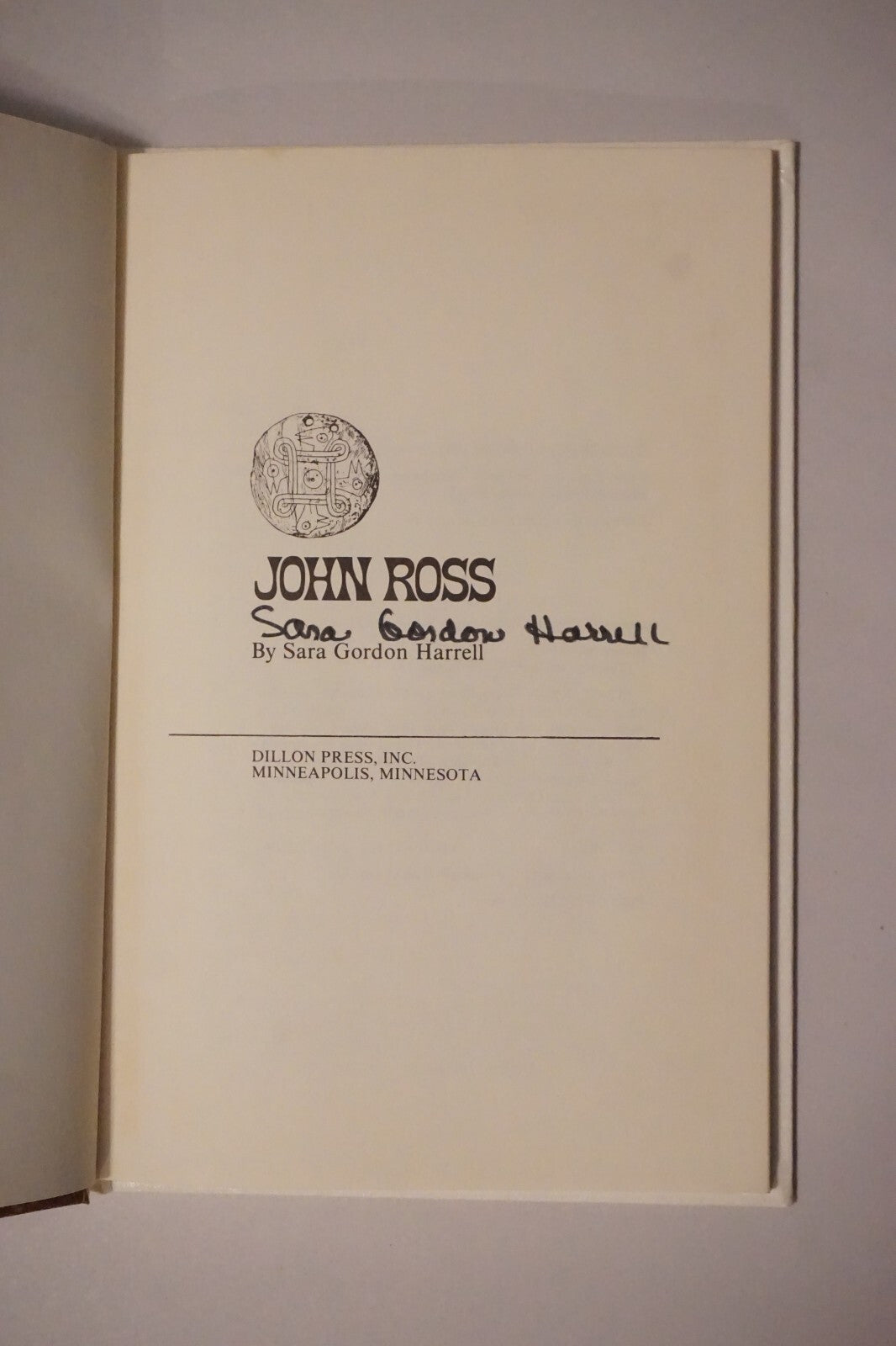 John Ross: The Story of an American Indian by Sara Gordon Harrell 1979 Signed