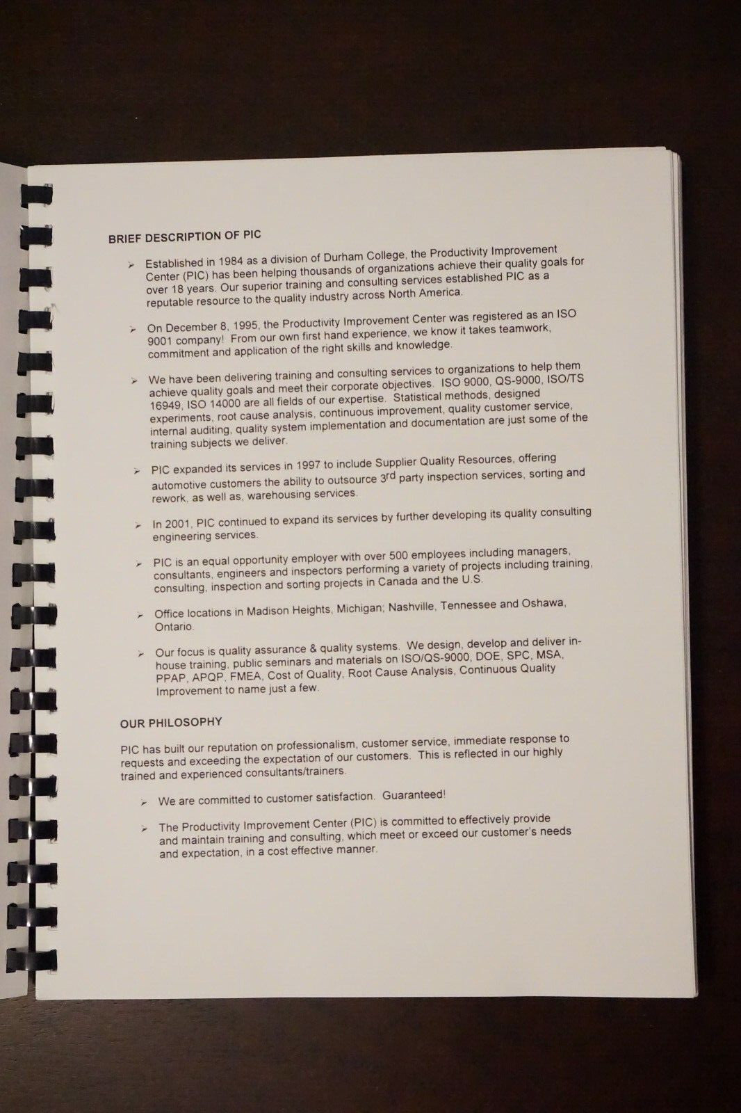 THE PIC Group - 8D Problem Solving and Root Cause Analysis 2002 Spiralbound