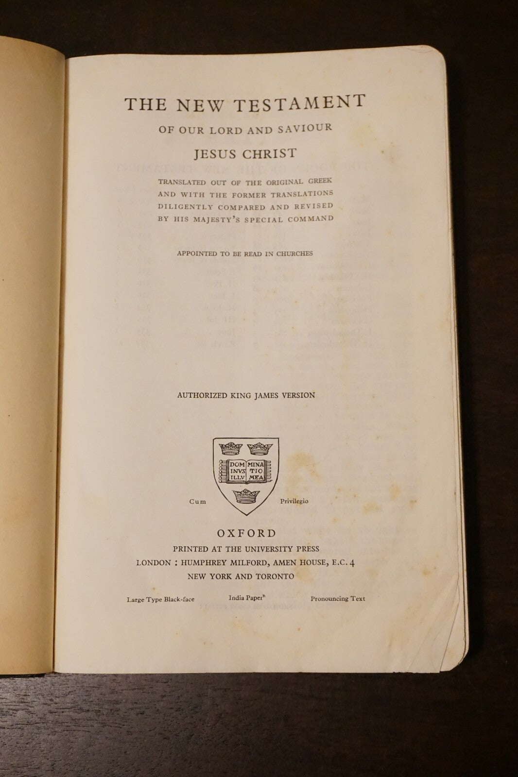 New Testament and Psalms Oxford 1940's