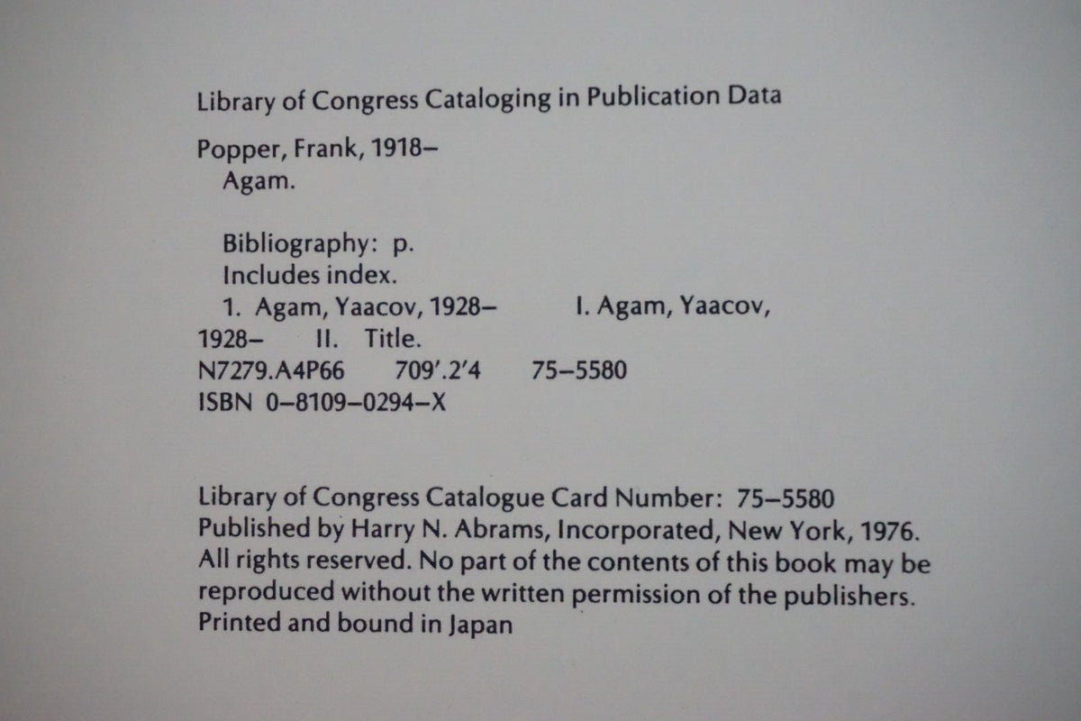 Agam by Frank Popper 1976 Hardcover Dust Jacket 9780810902947| eBay