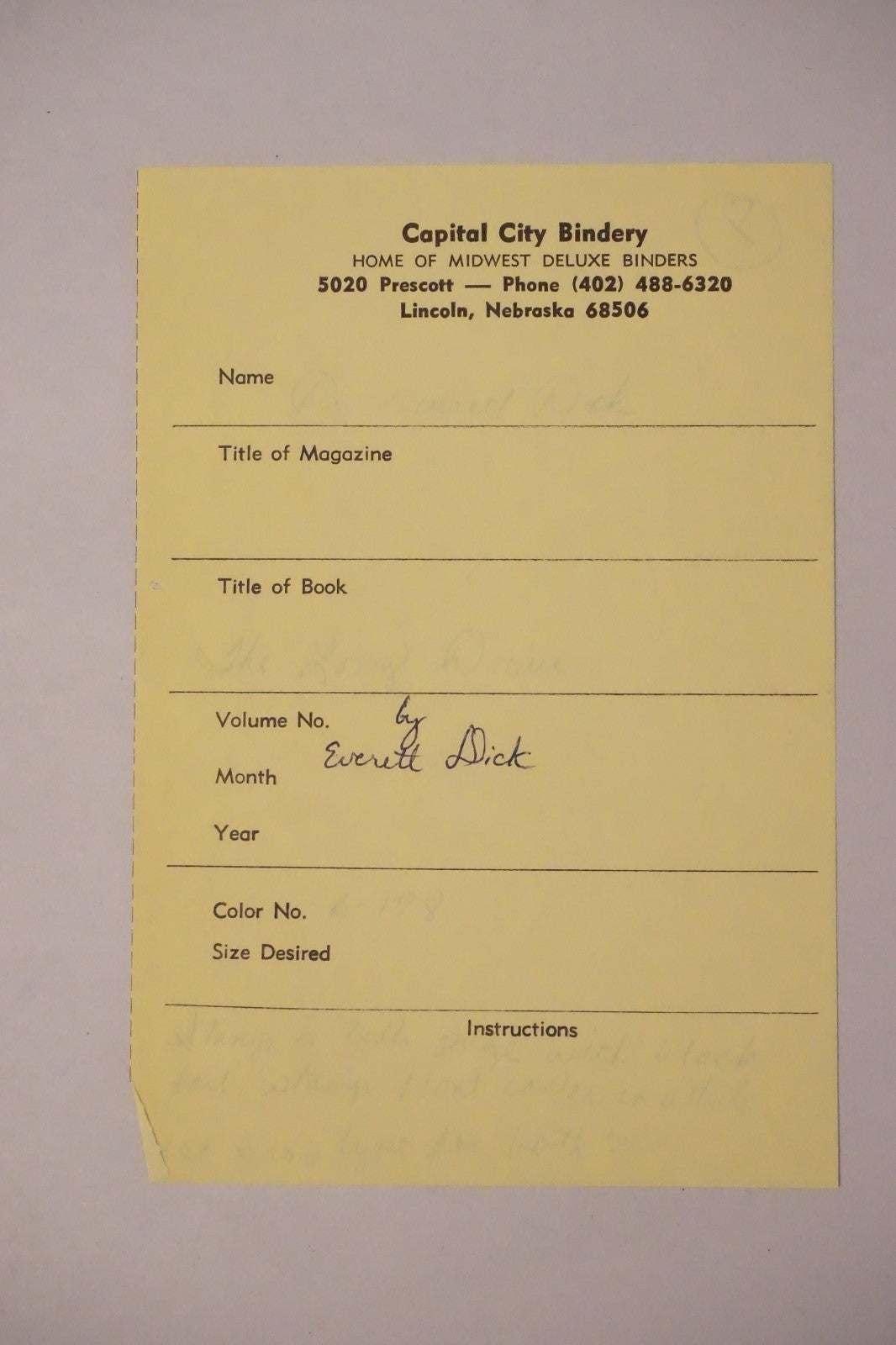 Very Rare Signed Copy of The Long Drive by Everett Dick