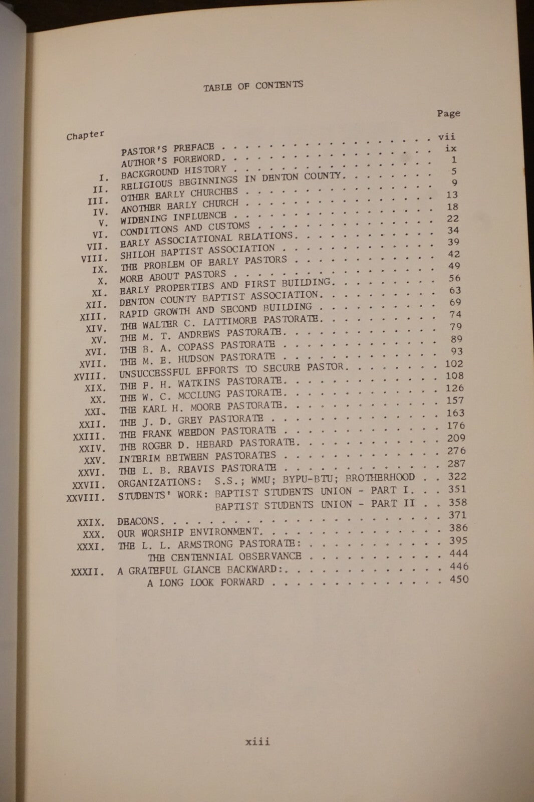 The First Hundred Years of the First Baptist Church of Denton, Texas 1958 Rare