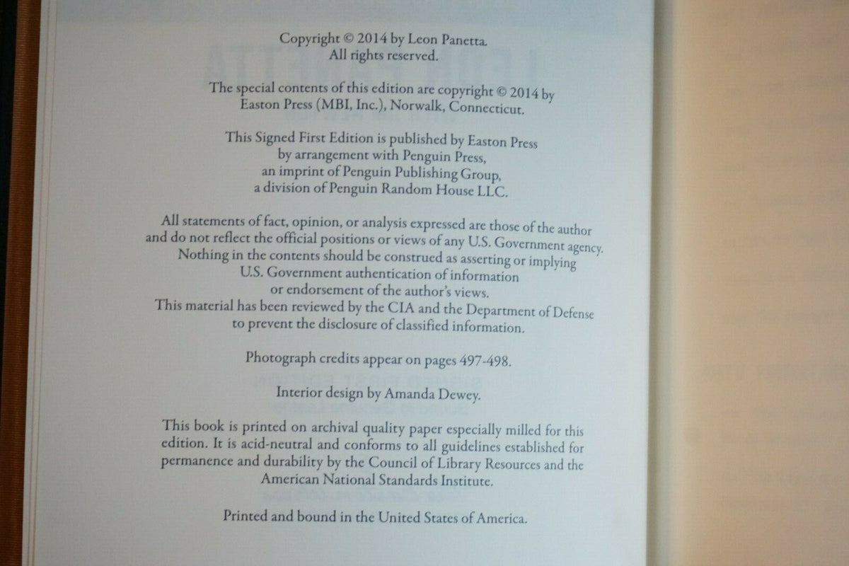 Worthy Fights by Leon Panetta 2014 Signed 1st Edition