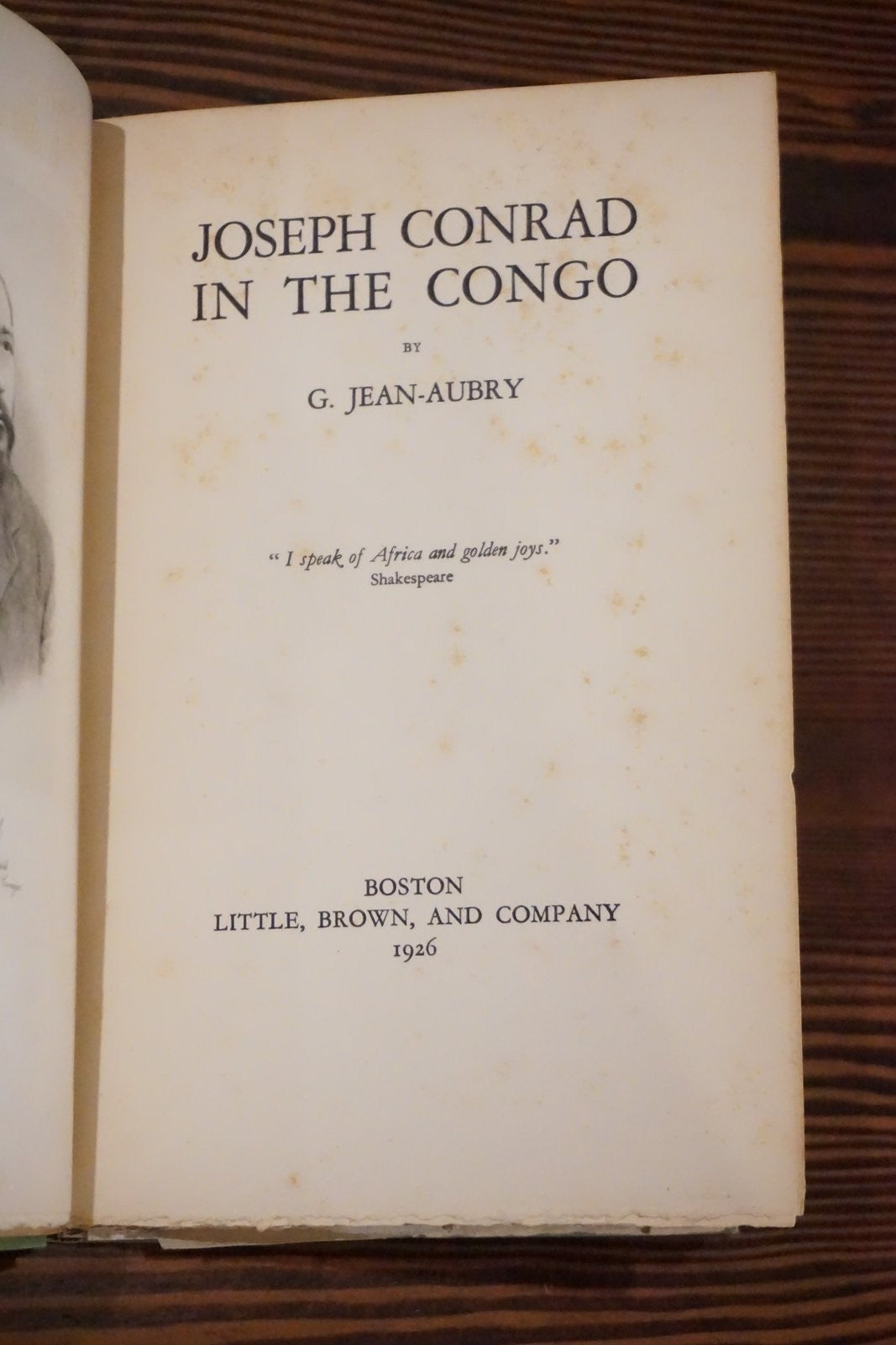 Joseph Conrad in the Congo Jean-Aubry Signed Limited Edition 1926 No 273