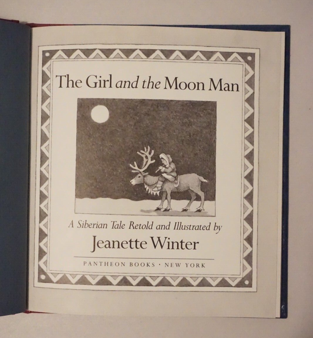The Girl and The Moon Man by Jeanette Winter 1984 Signed 1st Edition