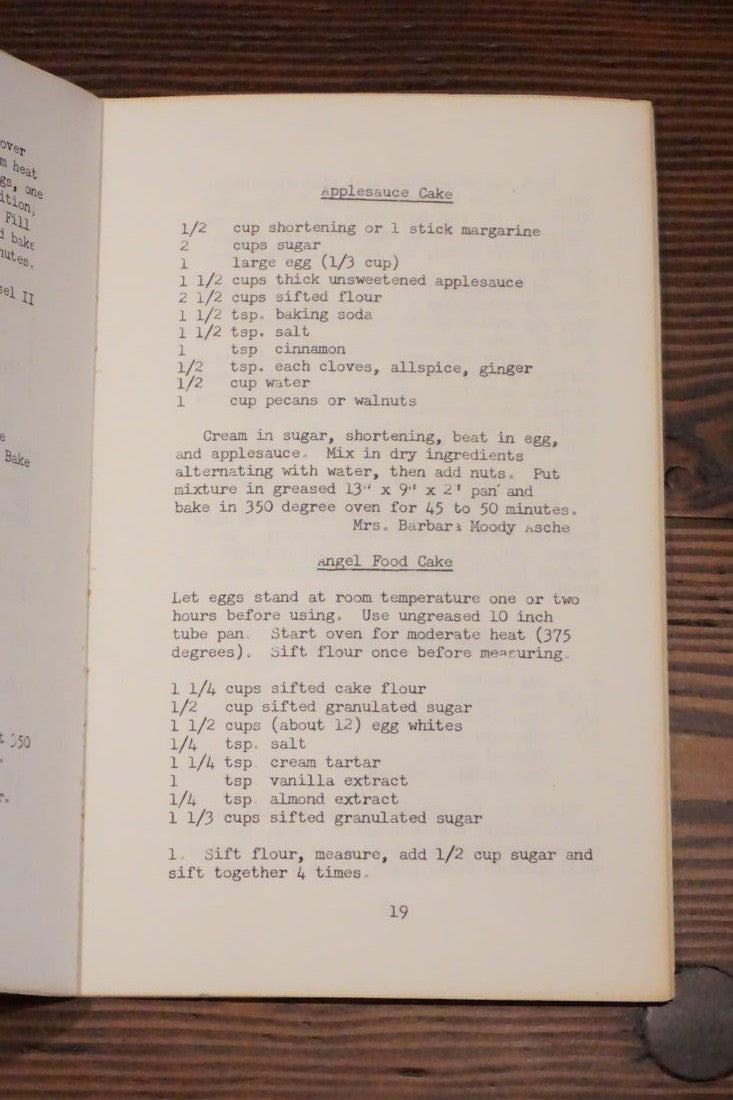 Recipes from The Sound of Music Bazaar 1966 Church Cookbook Staplebound