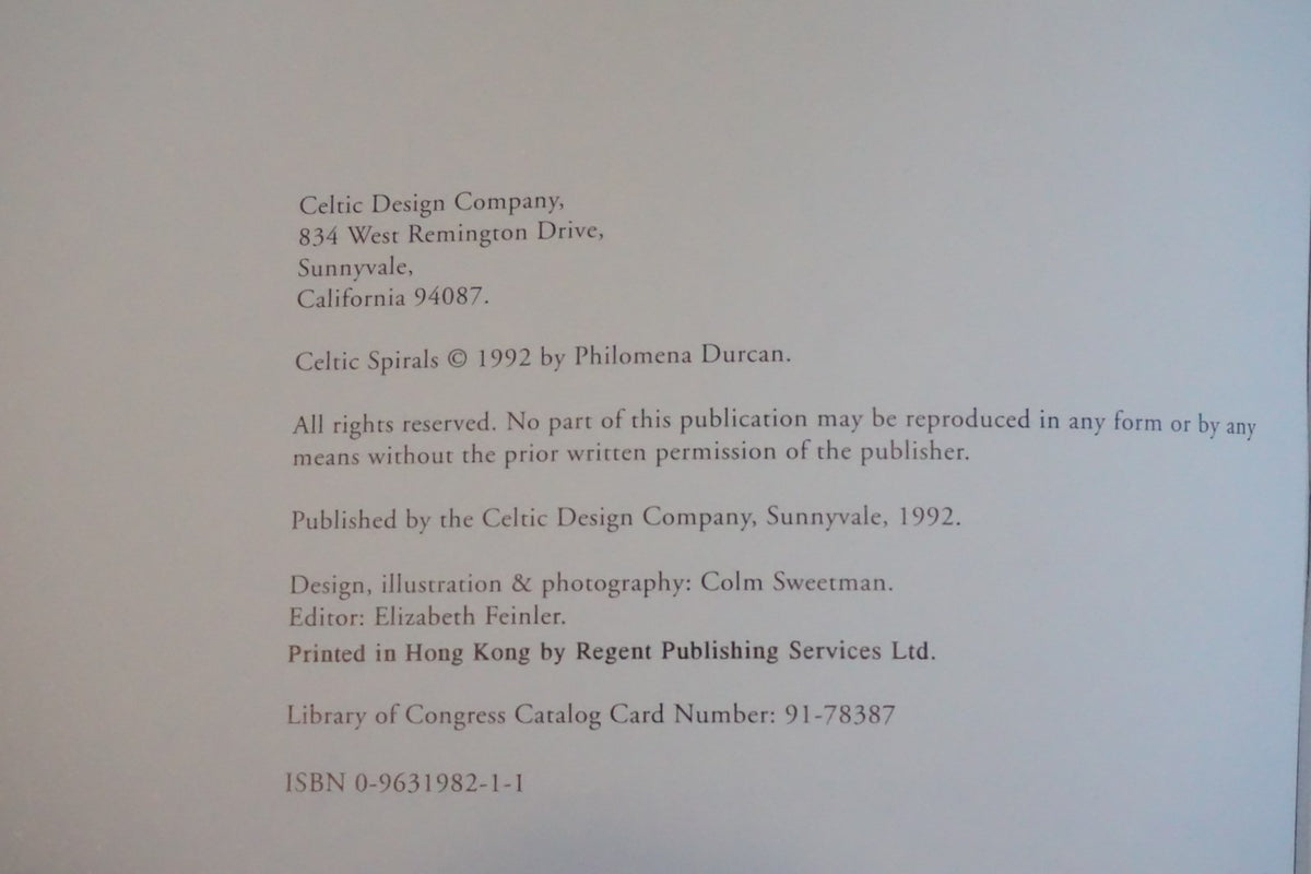 Celtic Spirals Philomena Durcan Quilting Designs Celtic Design Company 1992